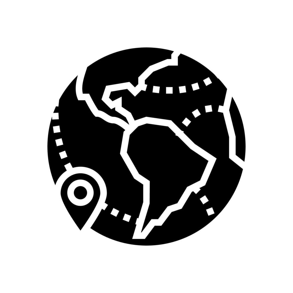 jorden plats punkt glyf ikon vektor illustration