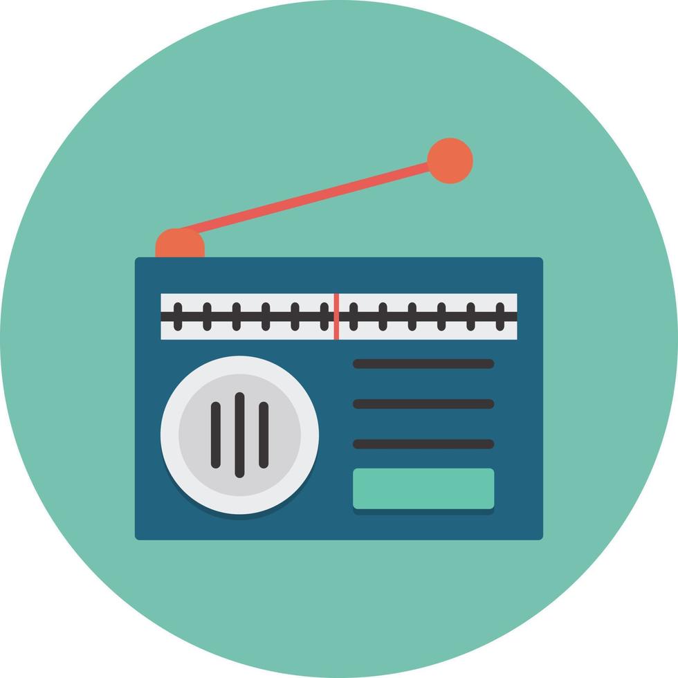 radio platt cirkel flerfärgad vektor