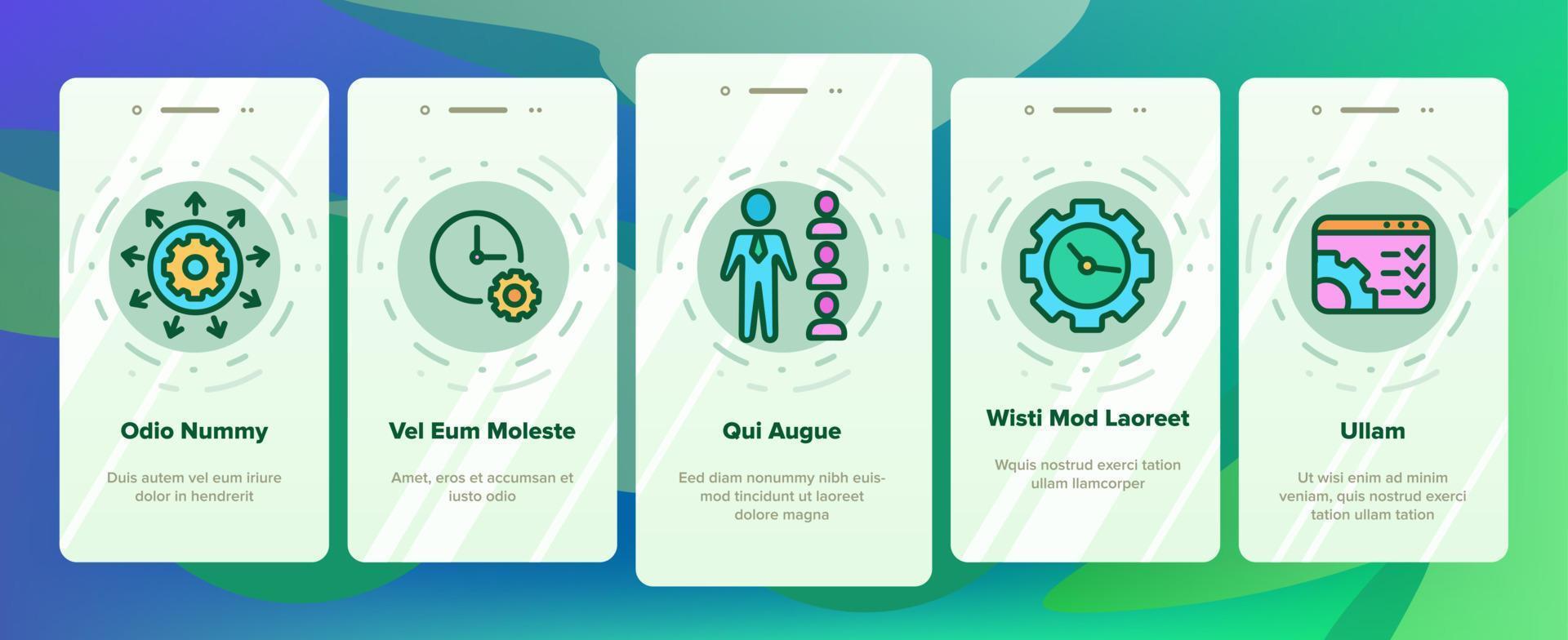 ledning onboarding element ikoner som vektor
