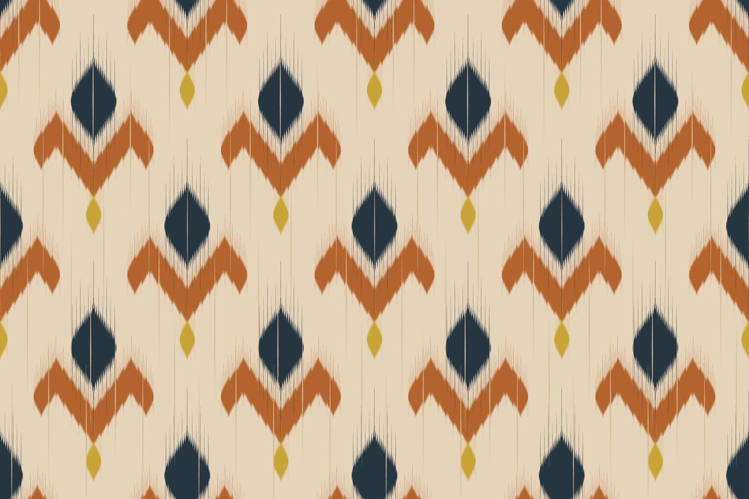 vackra ikat sömlösa mönster. etnisk orientalisk stil. design för bakgrund, illustration, inslagning, kläder, batik, tyg, broderi. vektor