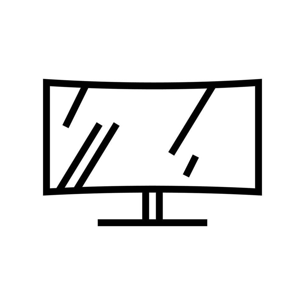 gekrümmte Monitorlinie Symbol Vektor Illustration