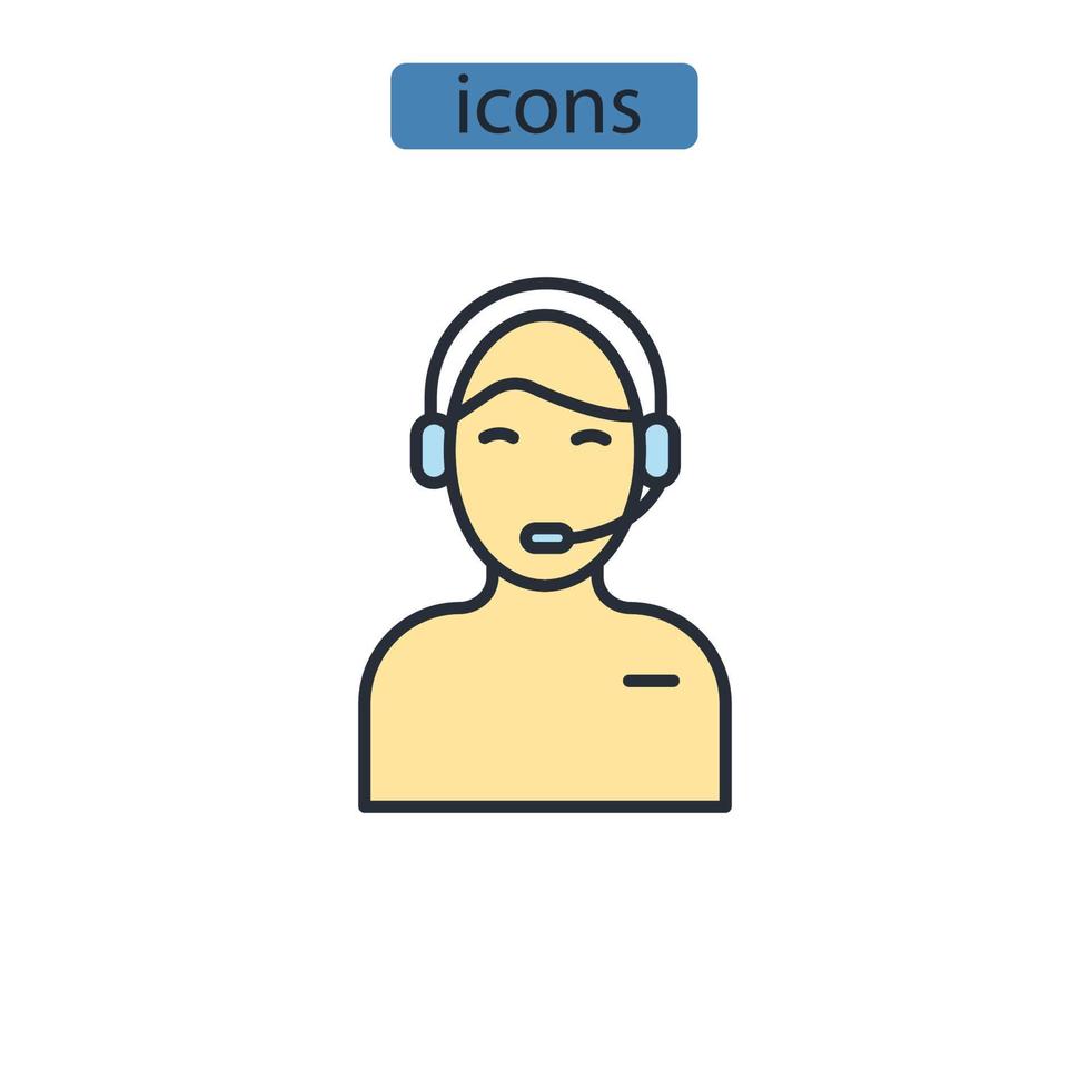 stödja ikoner symbol vektorelement för infographic webben vektor