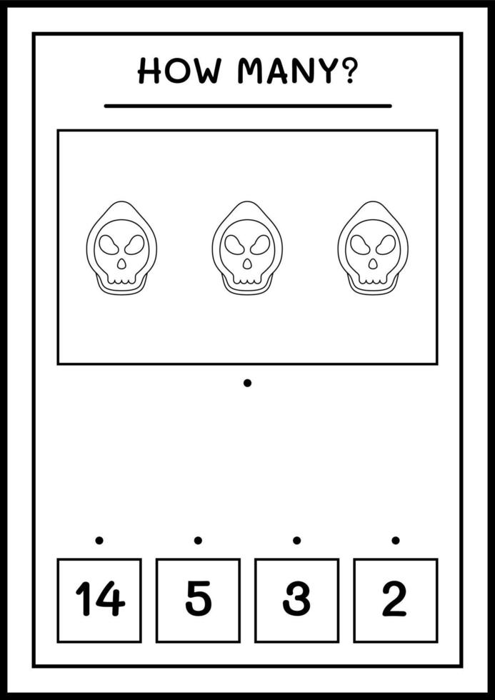 hur många spöke, spel för barn. vektor illustration, utskrivbart kalkylblad