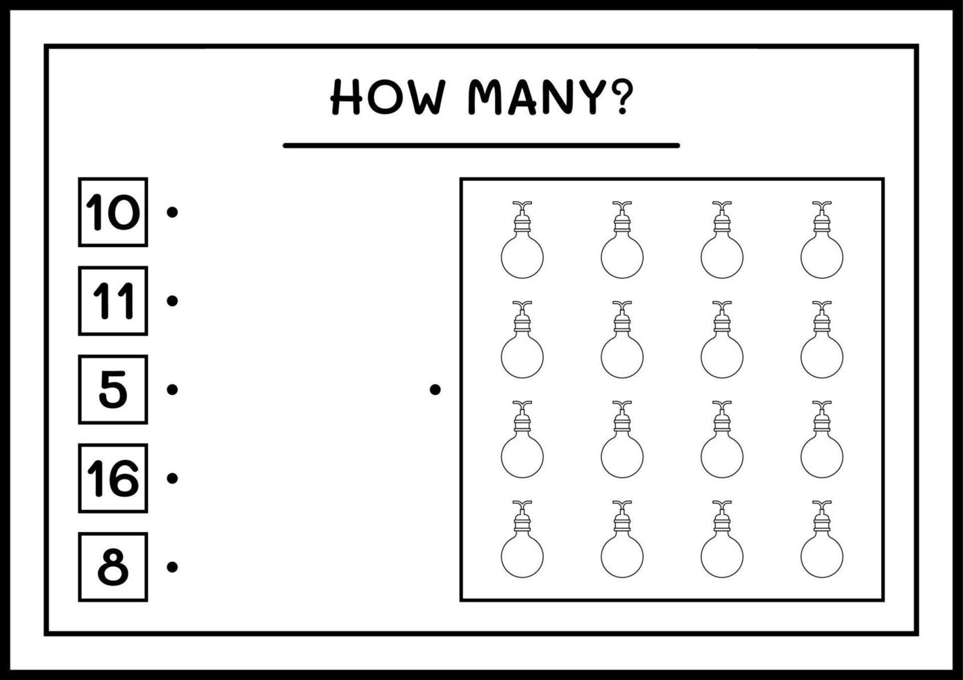 hur många julljus, spel för barn. vektor illustration, utskrivbart kalkylblad