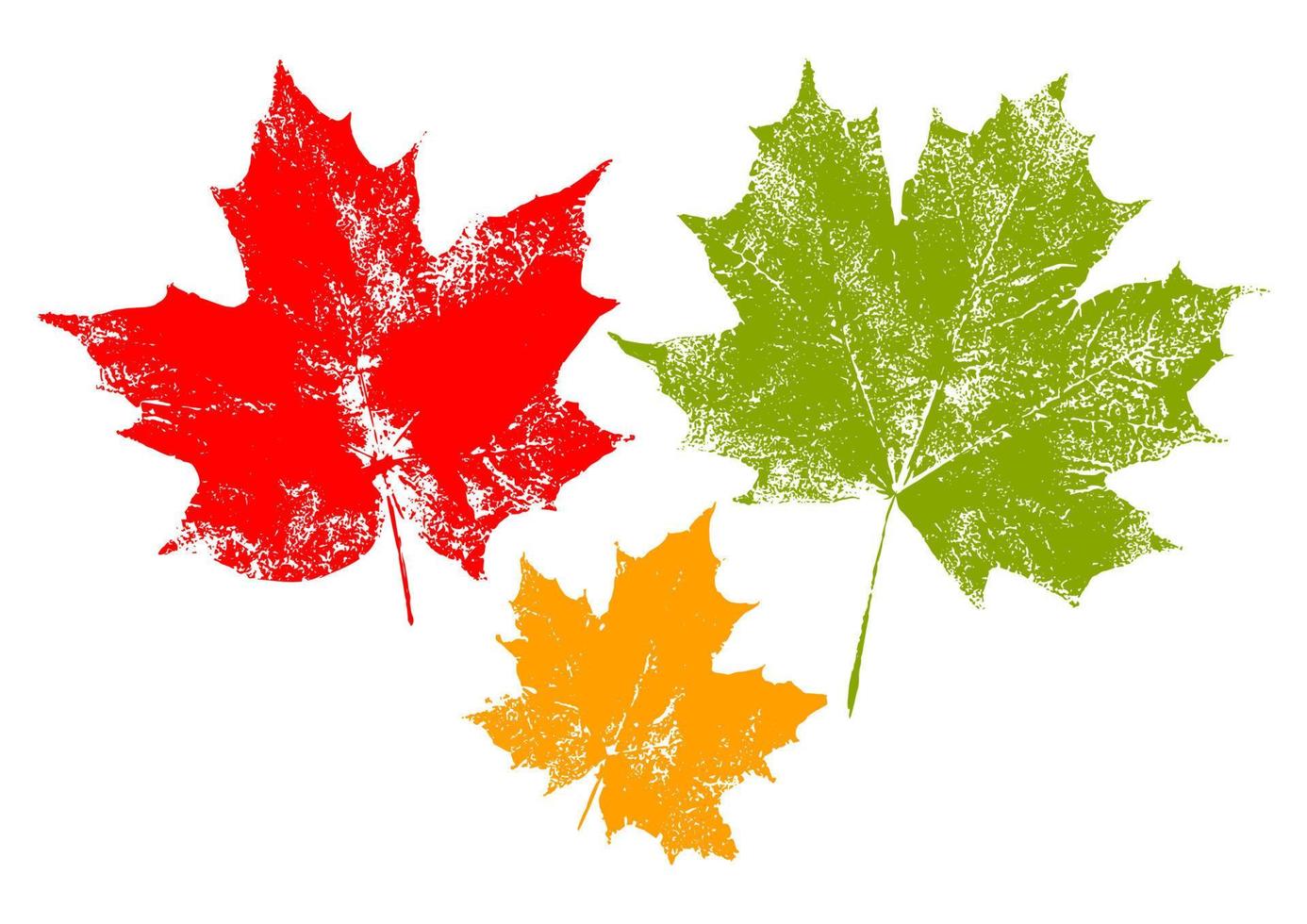färgade lönnlöv målartryck, höstens trädblad vektor