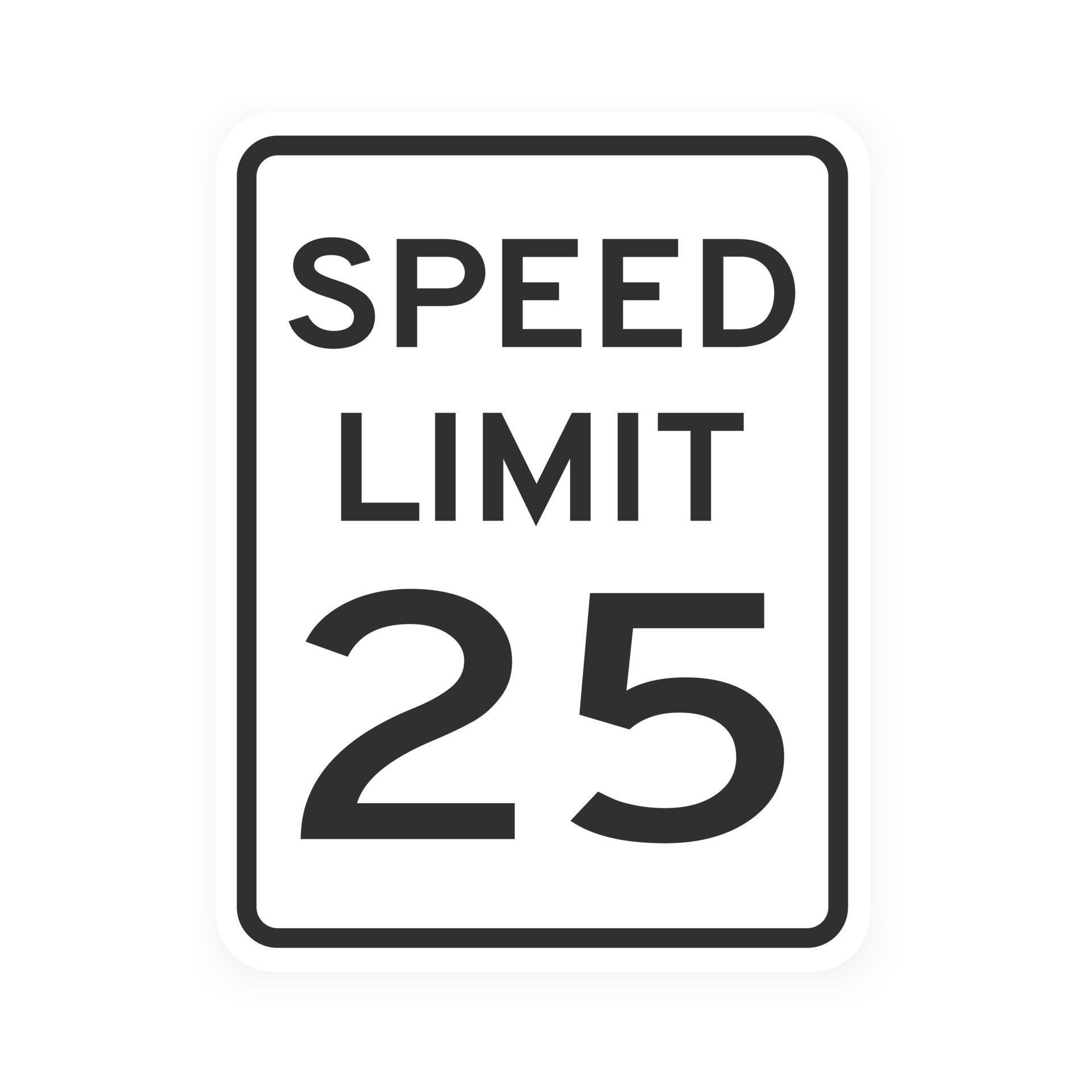 hastighetsgräns 25 vägtrafikikon tecken platt stil design vektorillustration isolerad på vit bakgrund. vektor