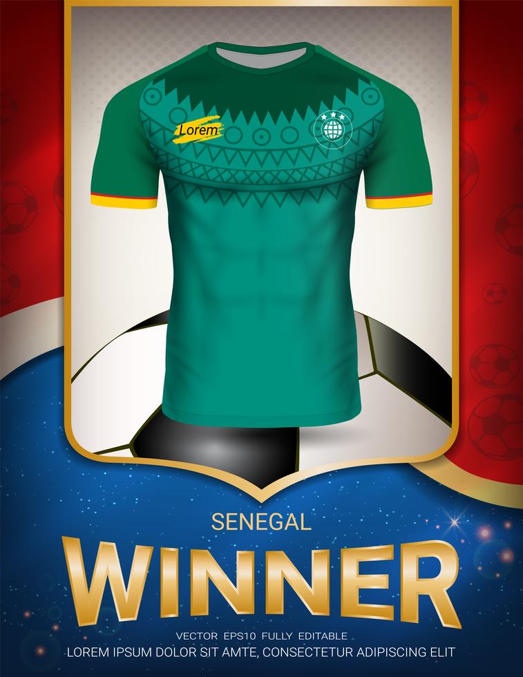 Fotbollskup 2018, Senegal vinnare koncept. vektor
