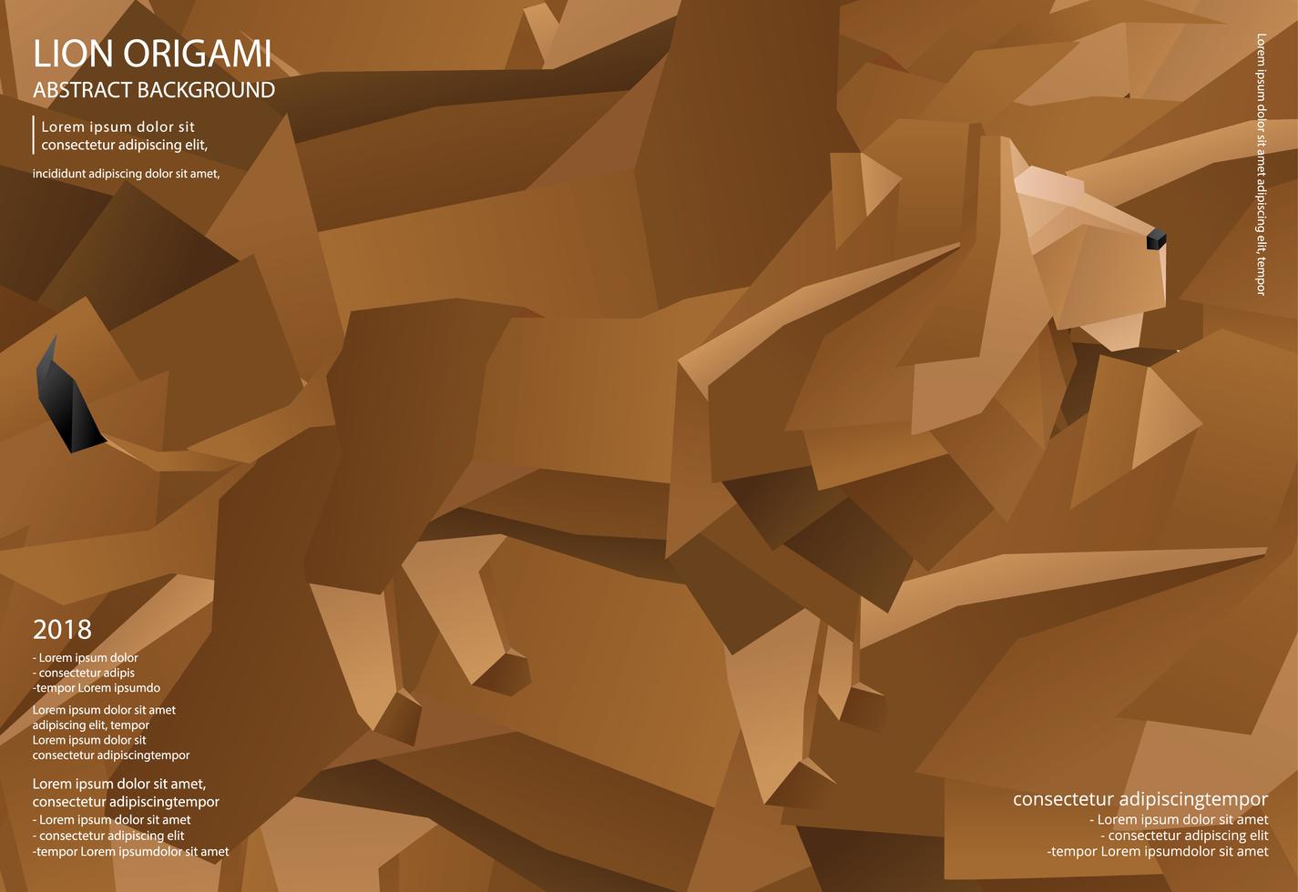 Löwe Origami abstrakte Hintergrund Vektor-Illustration vektor