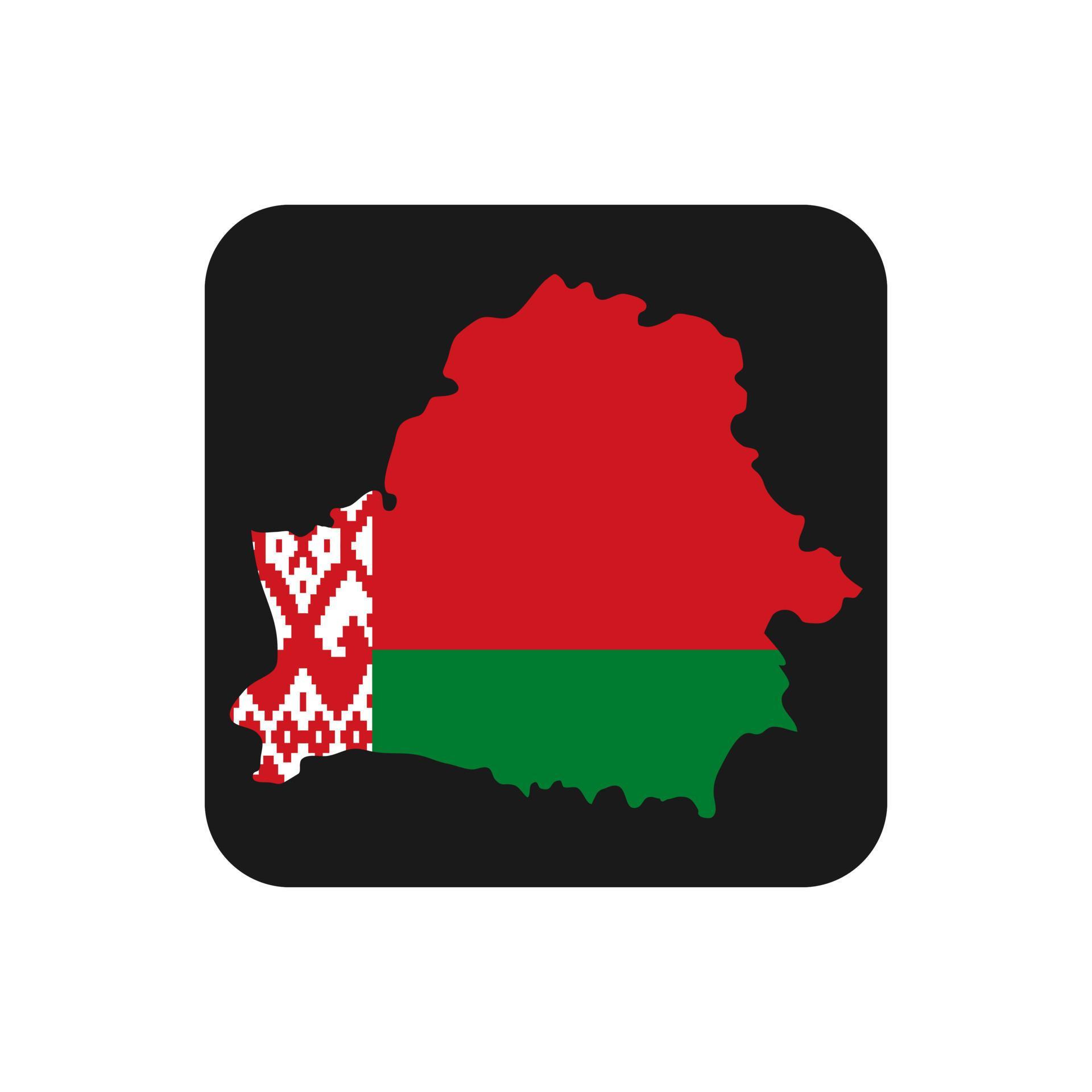 Weißrussland Karte Silhouette mit Flagge auf schwarzem Hintergrund vektor