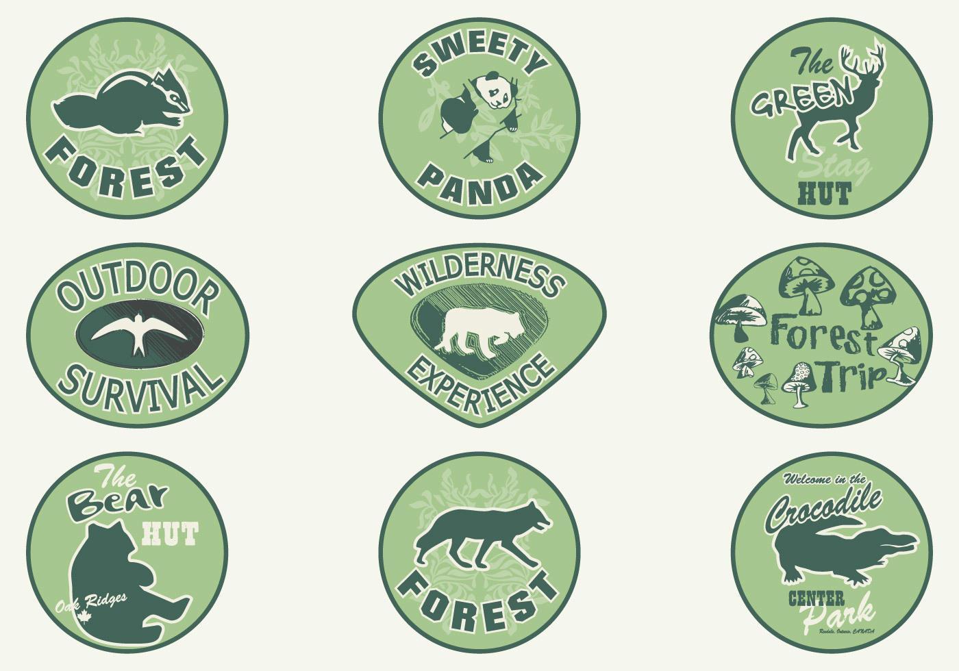 Skogs djur emblem vektor pack
