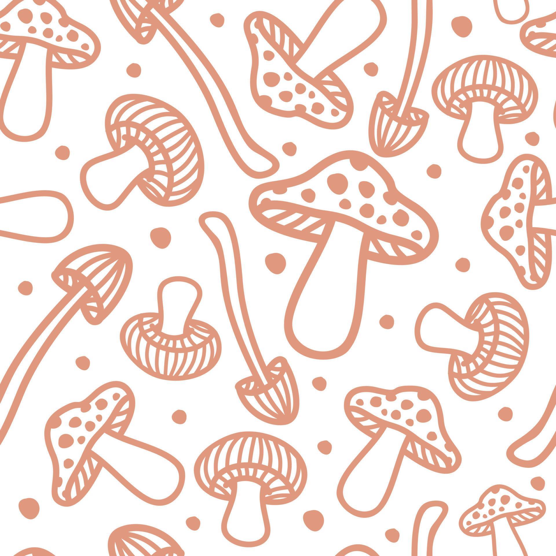 seamless mönster med dekorativa svampar vektor