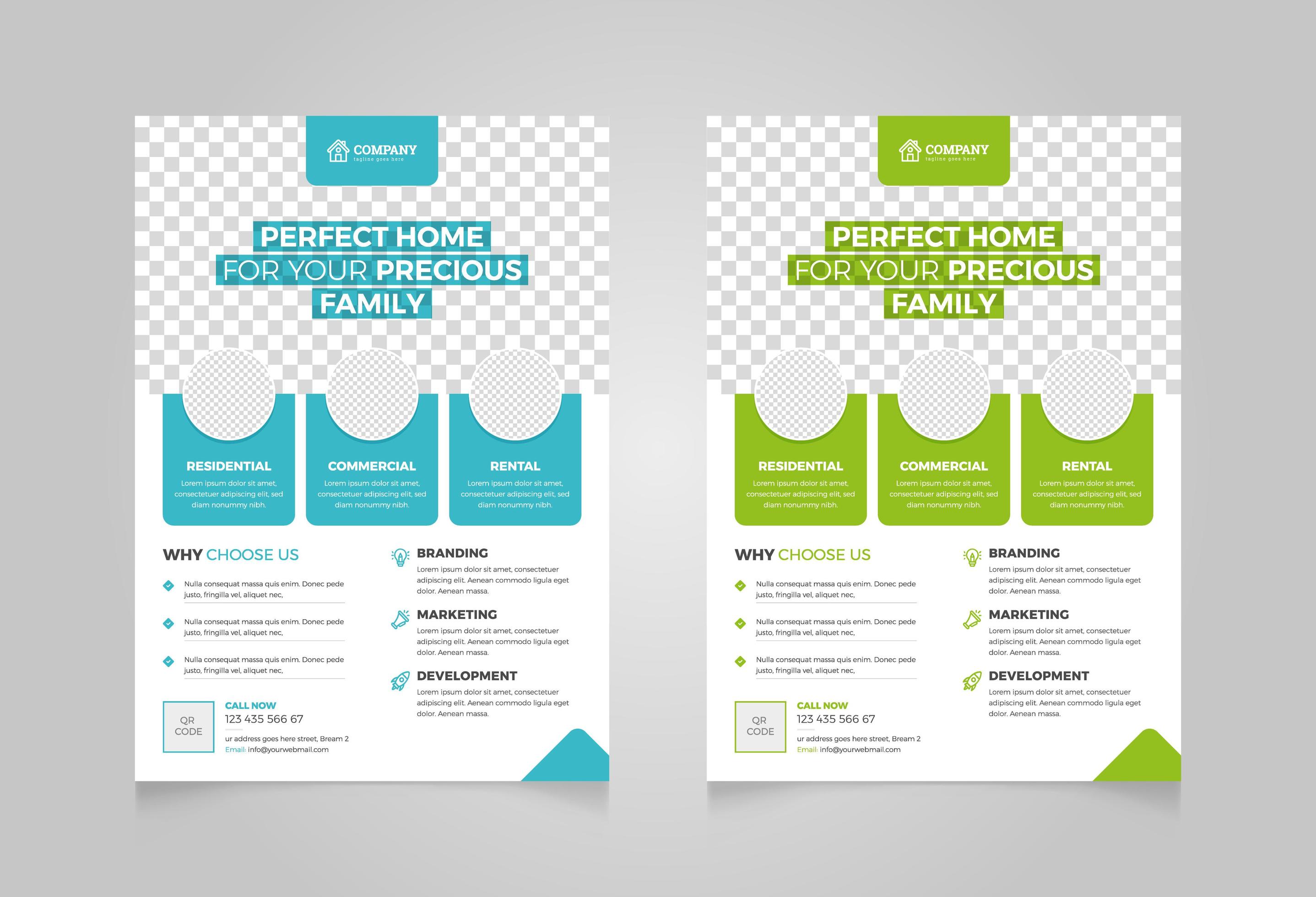 Modernes Immobilien Flyer Design Set Download Kostenlos Vector Clipart Graphics Vektorgrafiken Und Design Vorlagen