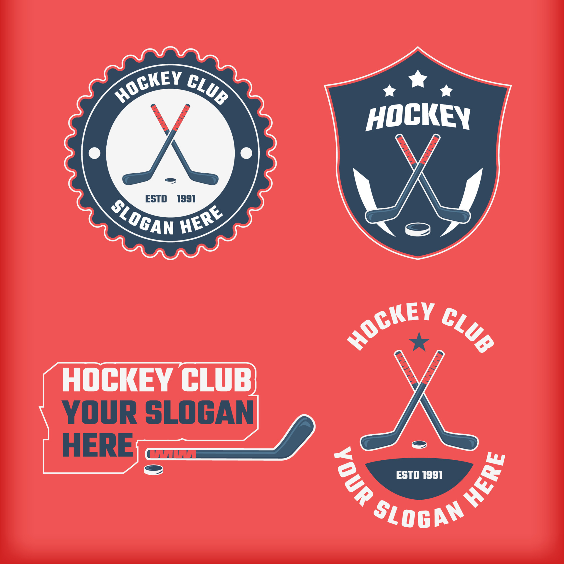 klassisk professionell hockey logotyp 13593451 Vektorkonst på Vecteezy