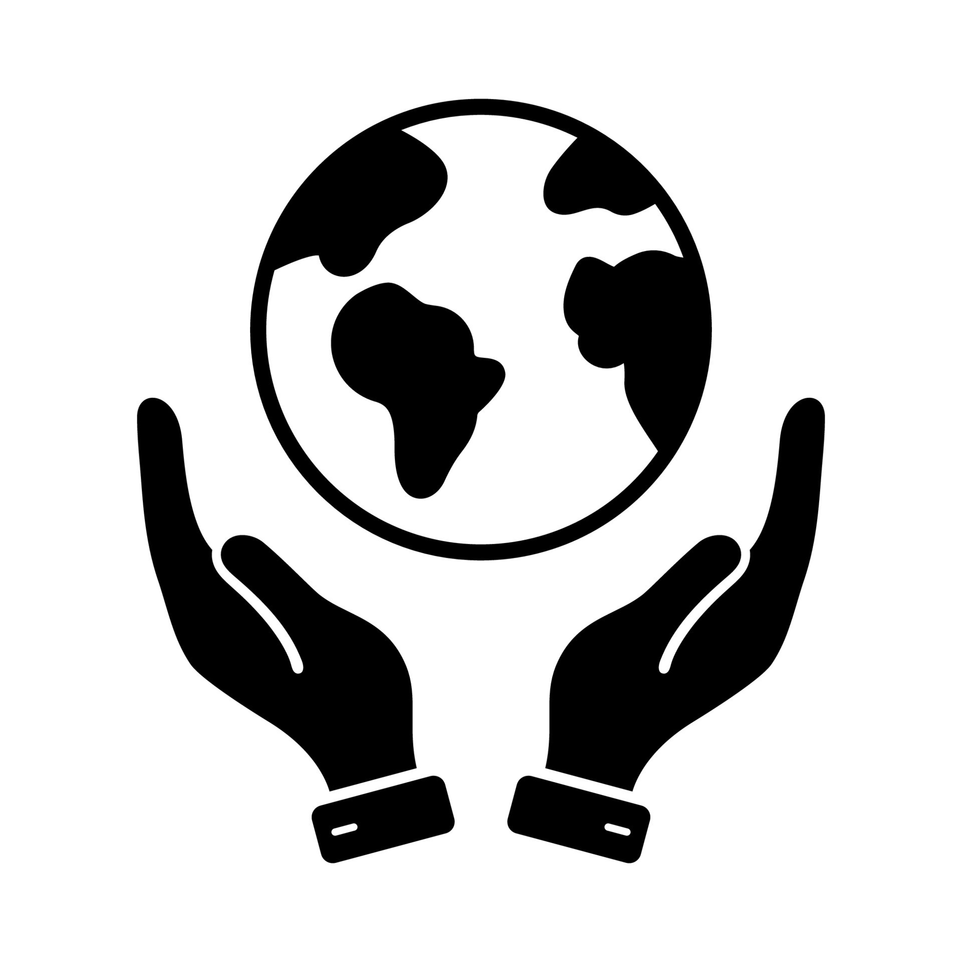 hand halten planet erde silhouette symbol.  Weltumweltschutz-Glyphen-Piktogramm. Mensch schützt Umwelt-Bio-Natur-Symbol.  globaler Frieden, Unterstützung, Hilfe, Rettung. isolierte  Vektorillustration. 14315106 Vektor Kunst bei Vecteezy