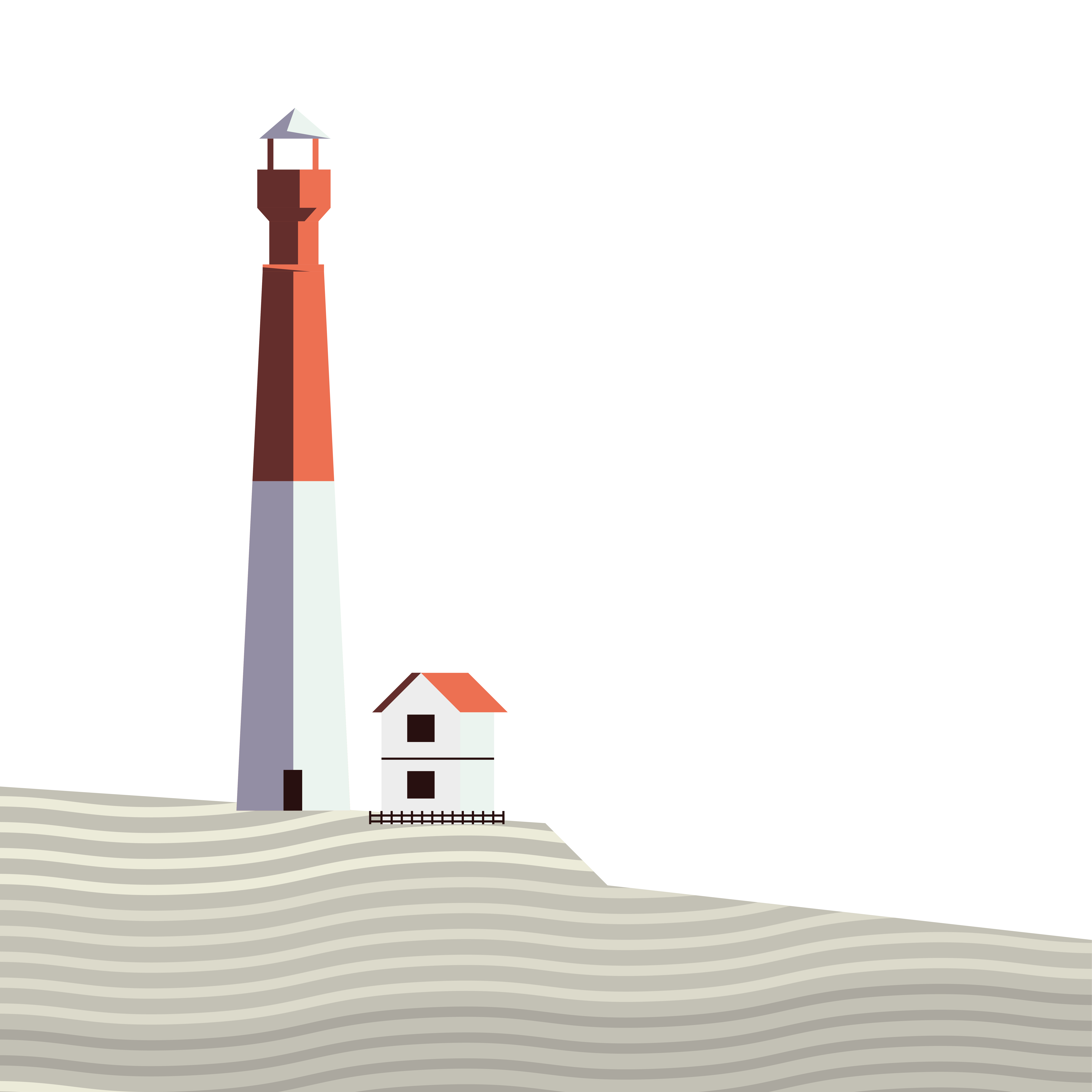 Leuchtturm Und Haus Am Strand Download Kostenlos Vector Clipart Graphics Vektorgrafiken Und Design Vorlagen