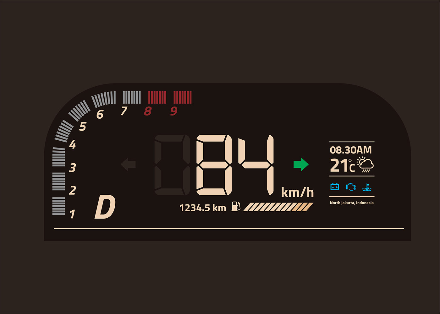 Digitaler Vektor Auto Dashboard UI 192382 Vektor Kunst bei Vecteezy