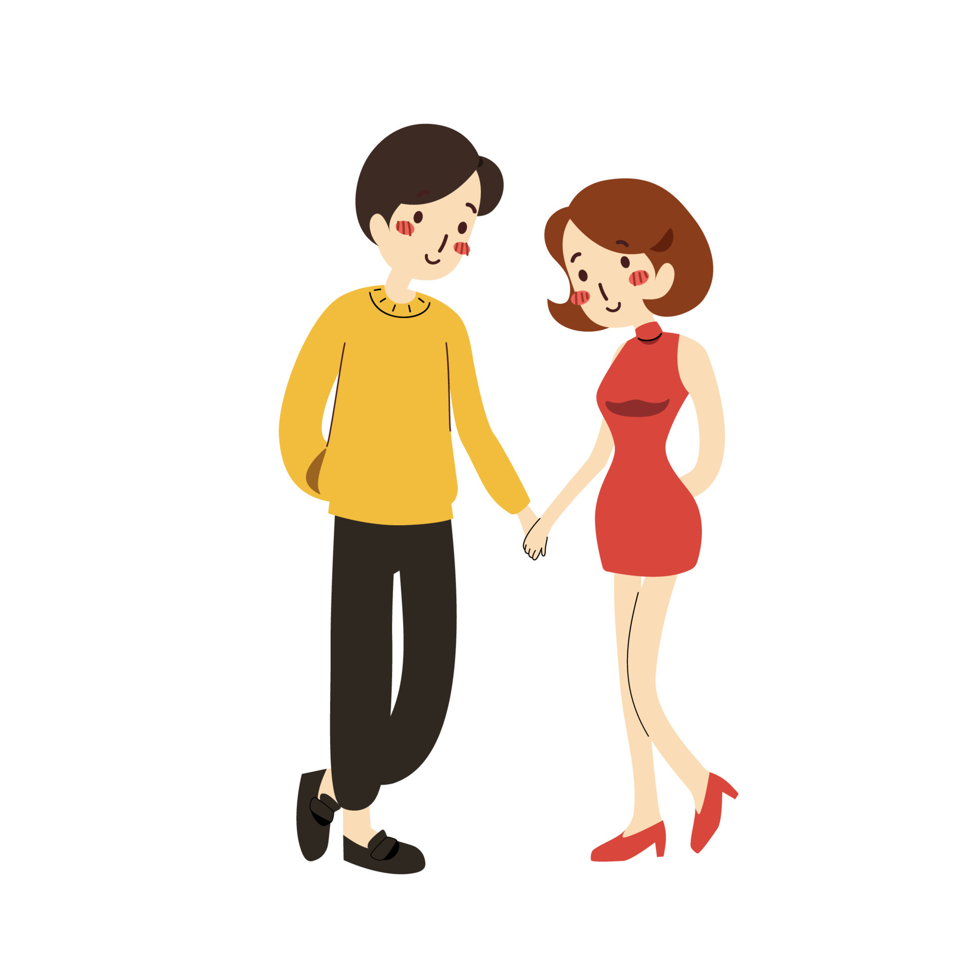 Glückliches verliebtes Paar - Cartoon-Mann hält Frau im Arm  Stock-Vektorgrafik von ©Sabelskaya 332857846