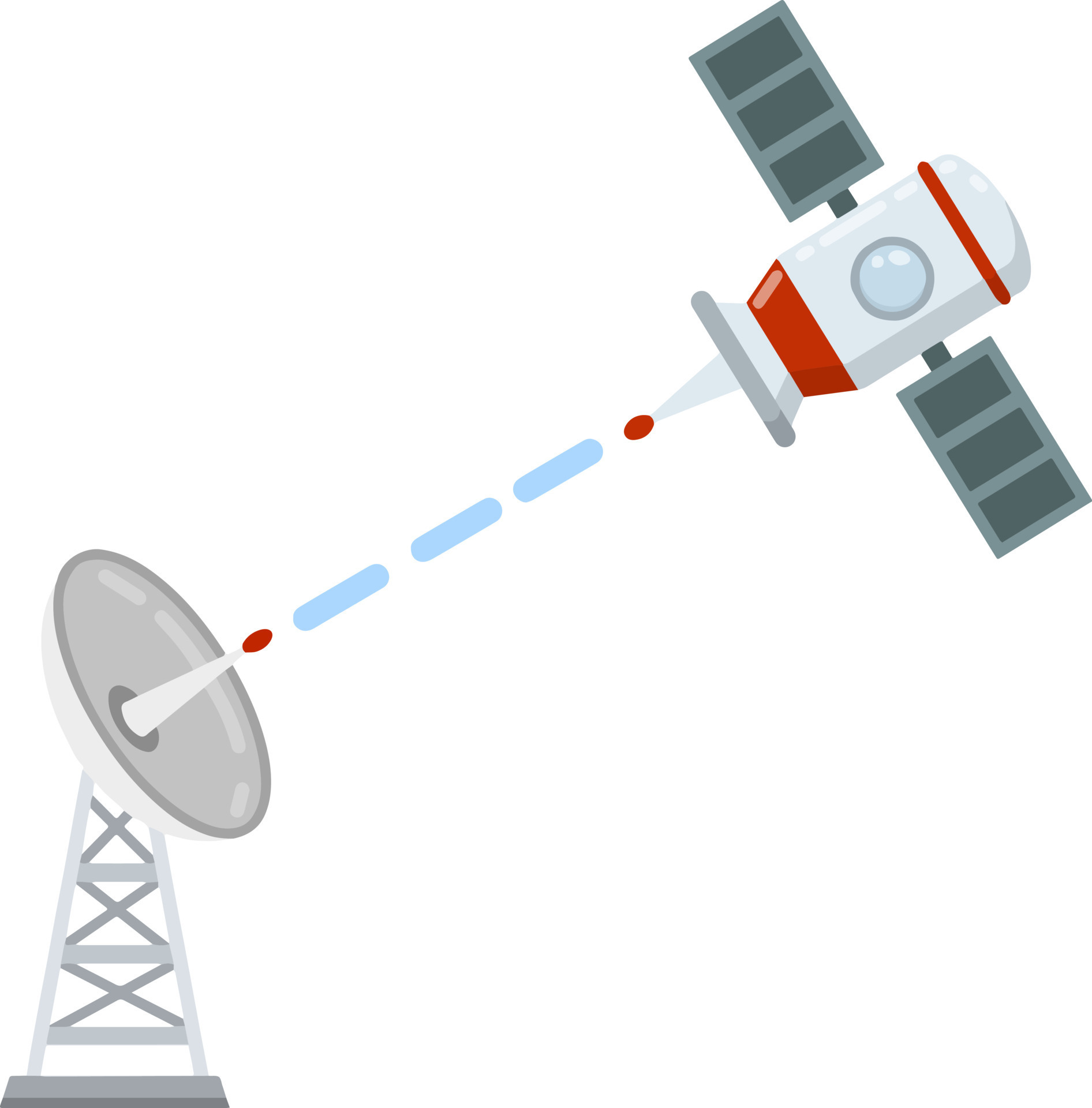 Antenne zum Empfang Radio und Fernsehen Signale. Radar Turm. Radio Wellen.  Kommunikation mit ein Raum Satellit im Orbit. isoliert eben Raumschiff  22729557 Vektor Kunst bei Vecteezy