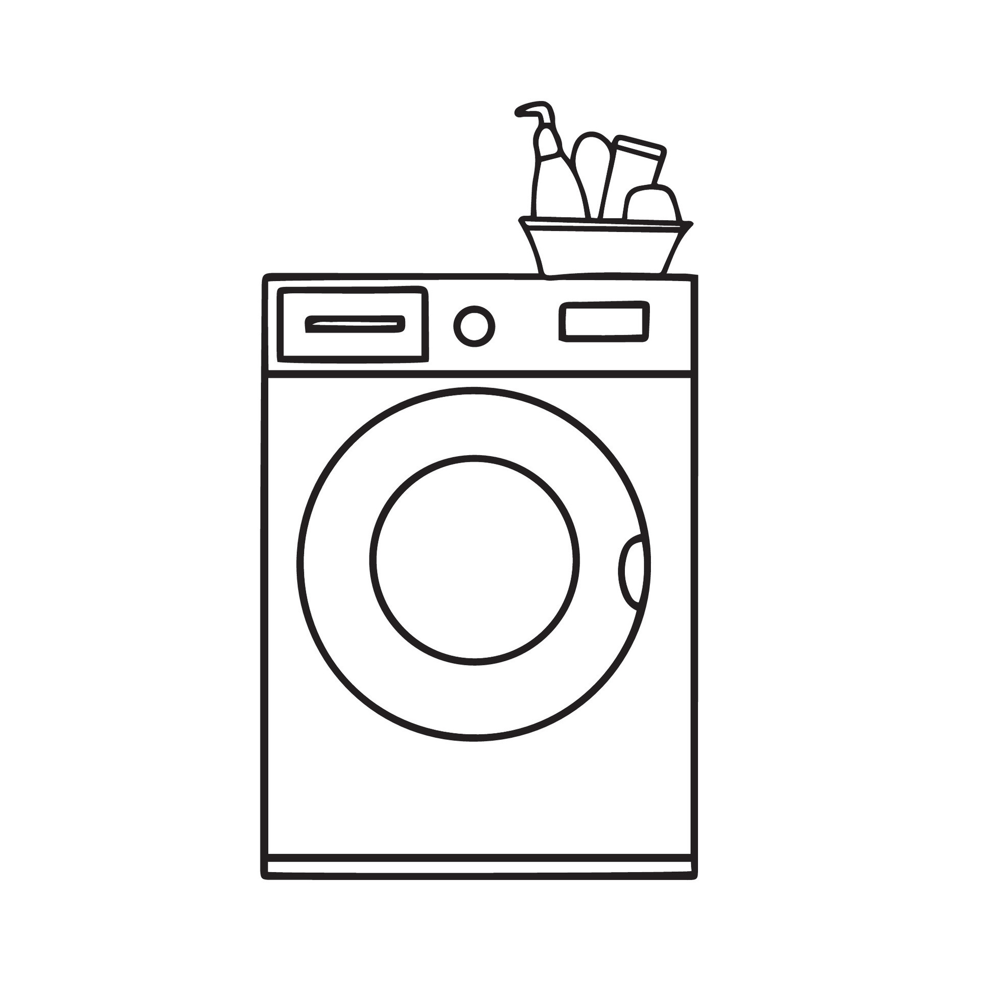 Graue Waschküche, Wanne, Waschmaschine Stock Abbildung - Illustration von  maschine, idee: 95356649