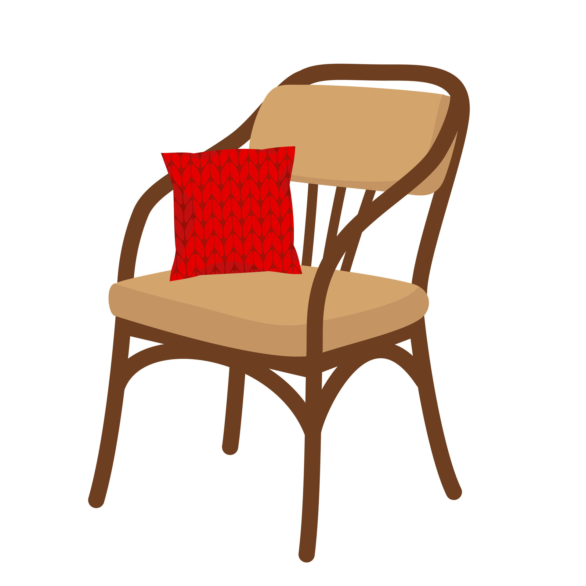 ein Stuhl und ein Kopfkissen. 26153102 Vektor Kunst bei Vecteezy