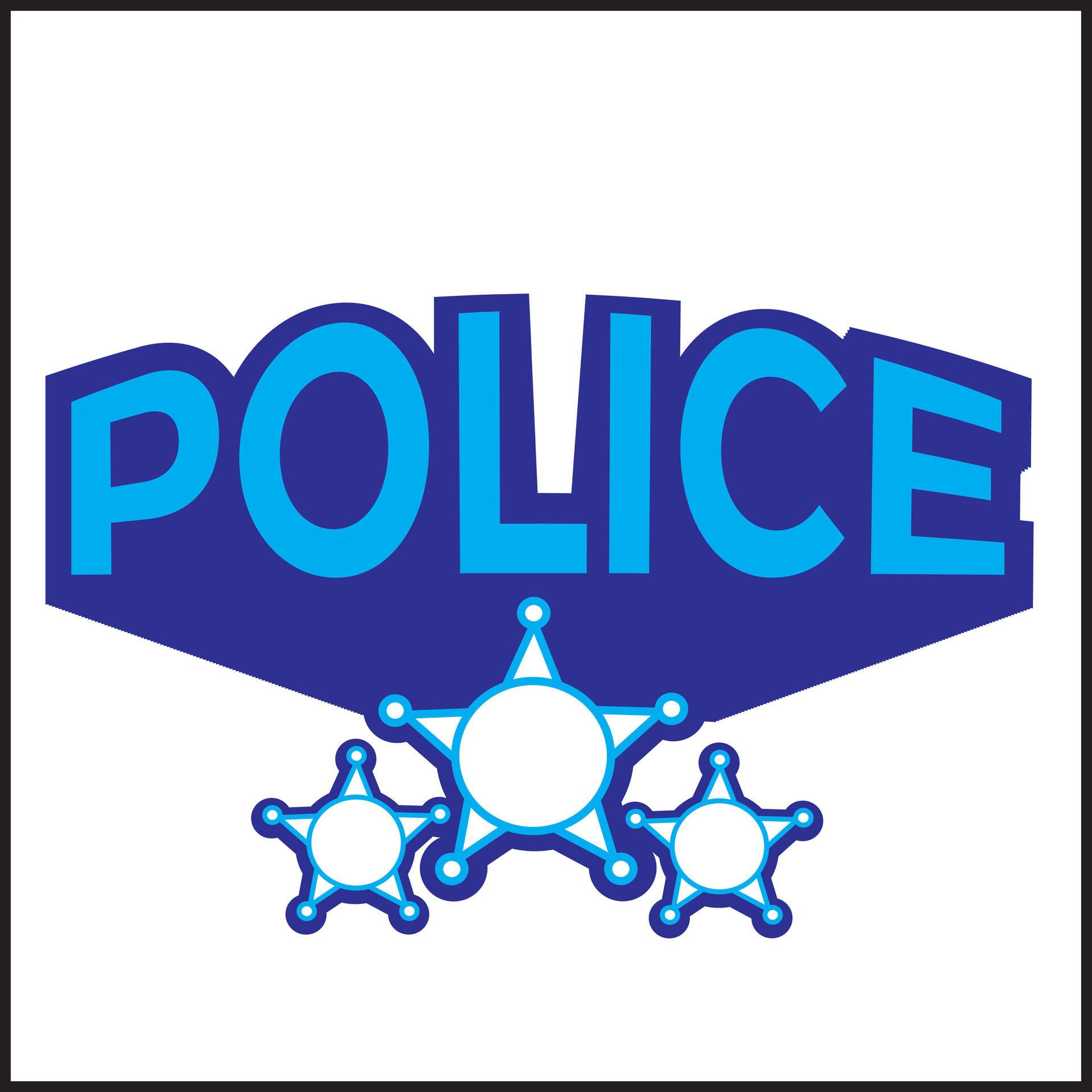 Polizei Logo Vektor Design mit Polizei Abzeichen im Blau Farbe