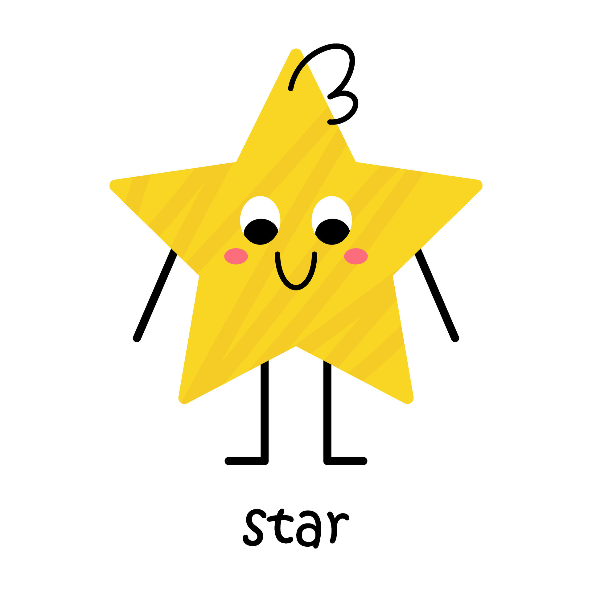 3d Vektor Illustration von ein süß und bunt Karikatur Baby Star Charakter  mit süß lächelnd Gesicht. Aufkleber zum Kinder mit Sterne, Wolken und 3d  Regenbogen. Gelb Farbe zum Kinder Zimmer Dekoration. 24667070