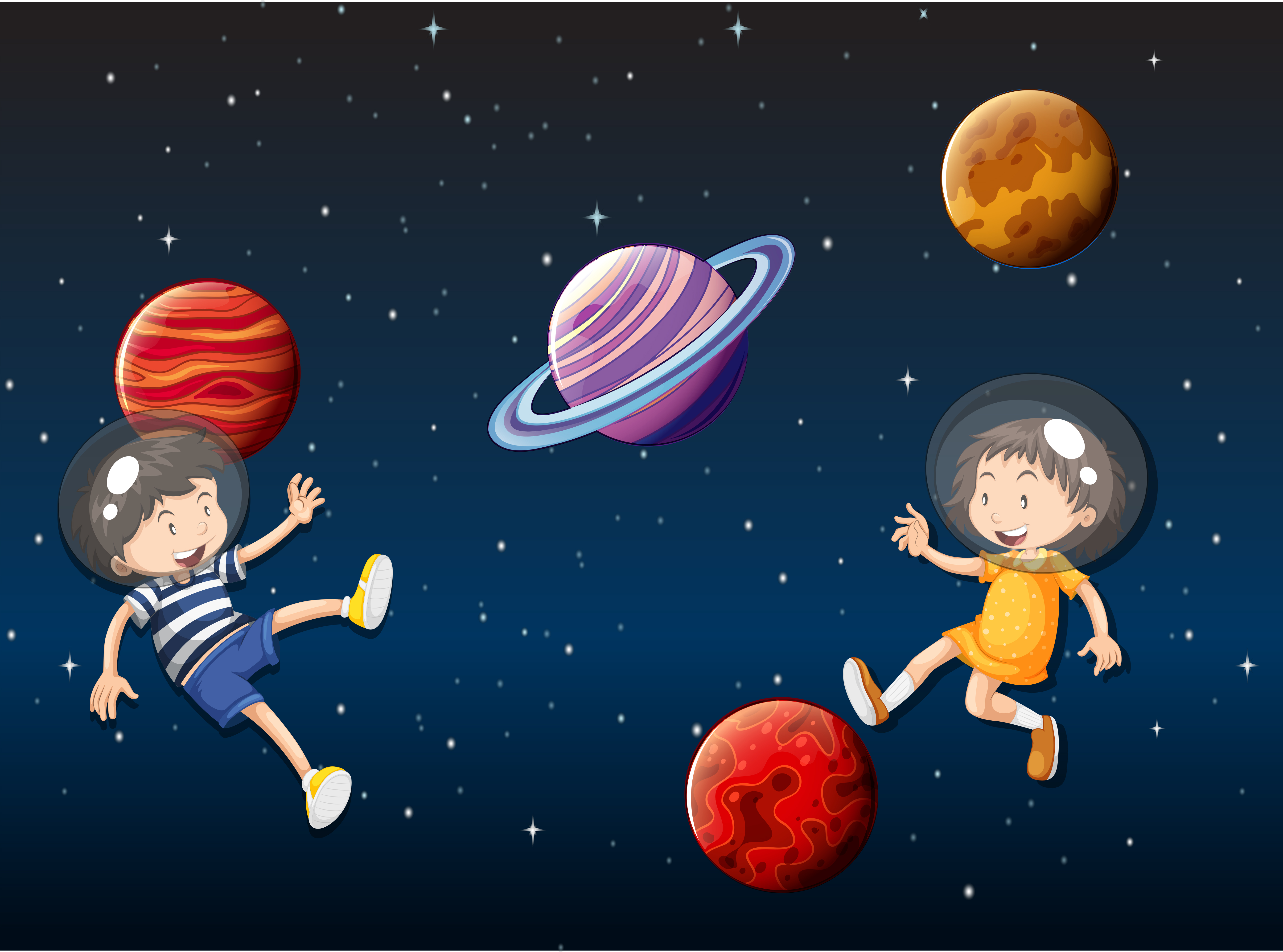Kinder Schweben Im Weltraum Download Kostenlos Vector Clipart Graphics Vektorgrafiken Und Design Vorlagen