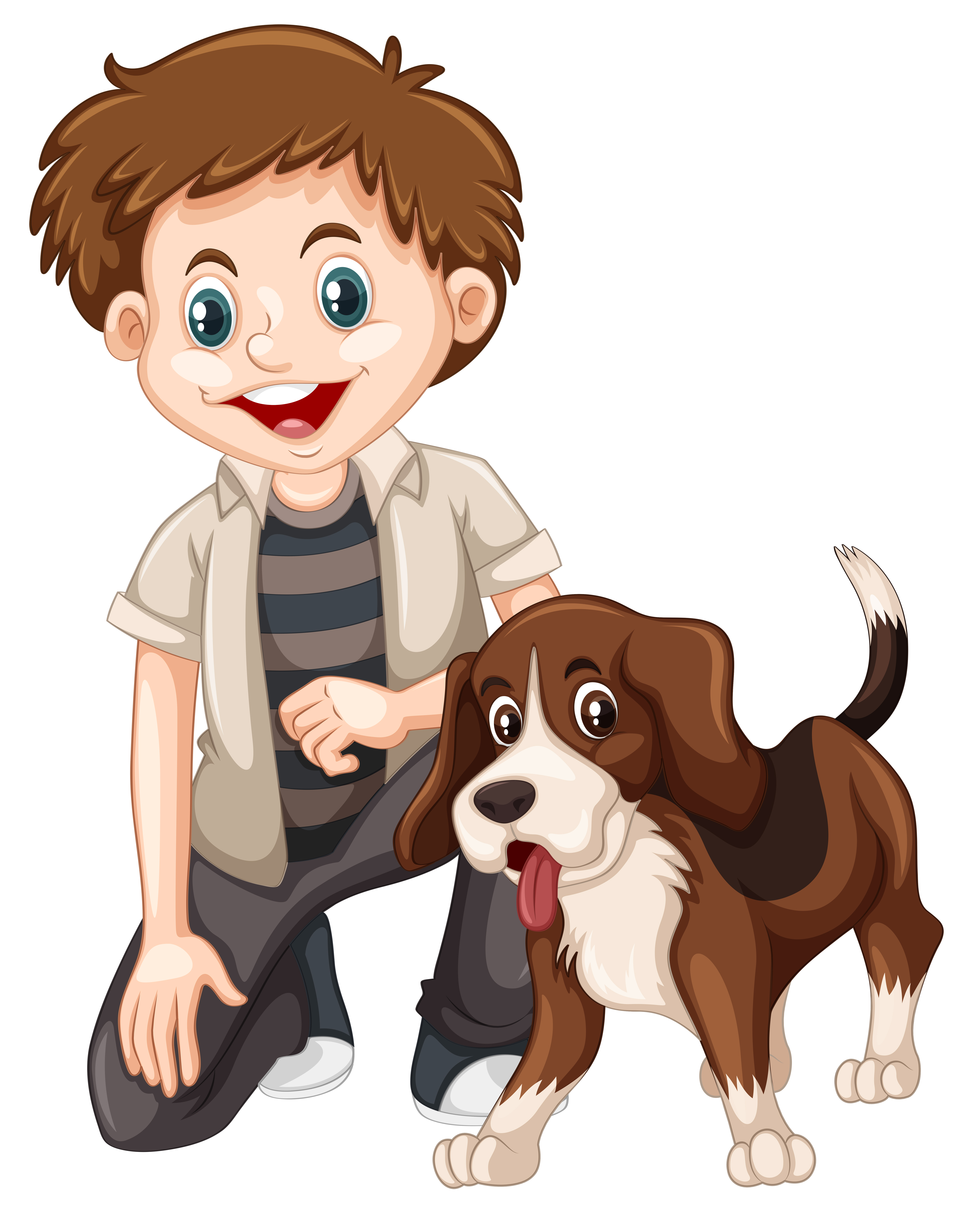 Ein Junge Und Ein Hund Download Kostenlos Vector Clipart Graphics Vektorgrafiken Und Design Vorlagen