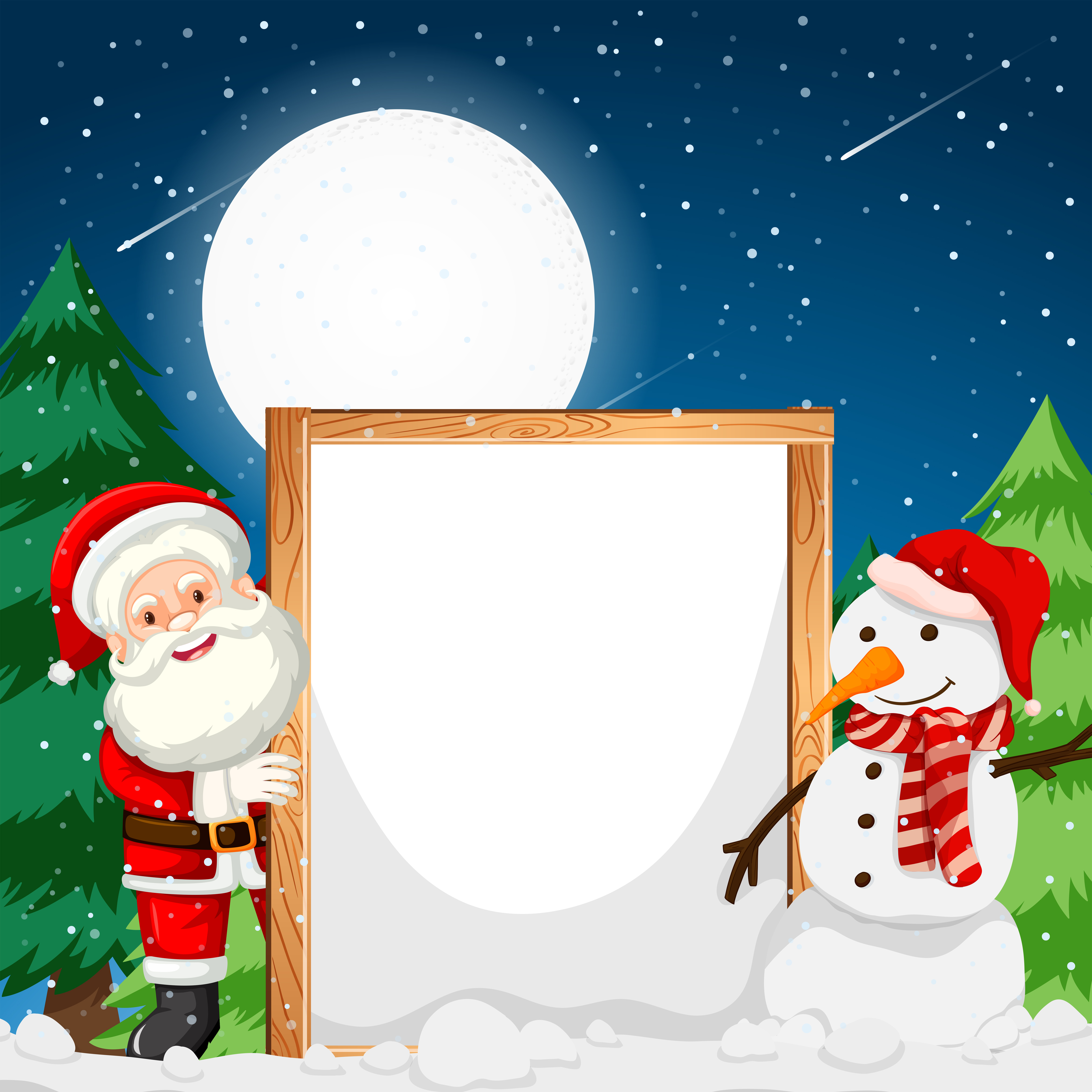 Rahmen Mit Weihnachtsmann Und Schneemann Download Kostenlos Vector Clipart Graphics Vektorgrafiken Und Design Vorlagen