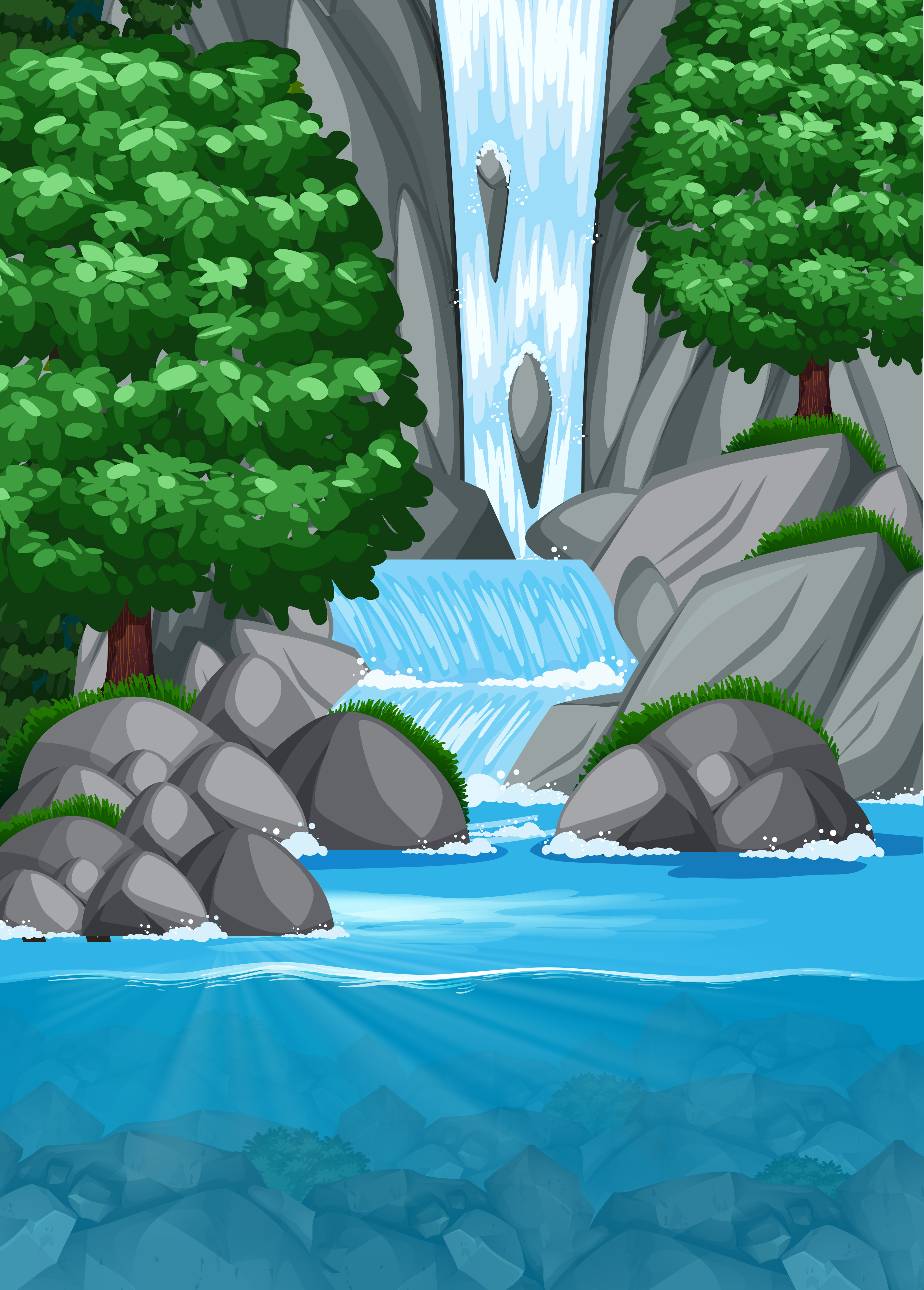 Wasserfall In Teichszene Download Kostenlos Vector Clipart Graphics Vektorgrafiken Und Design Vorlagen