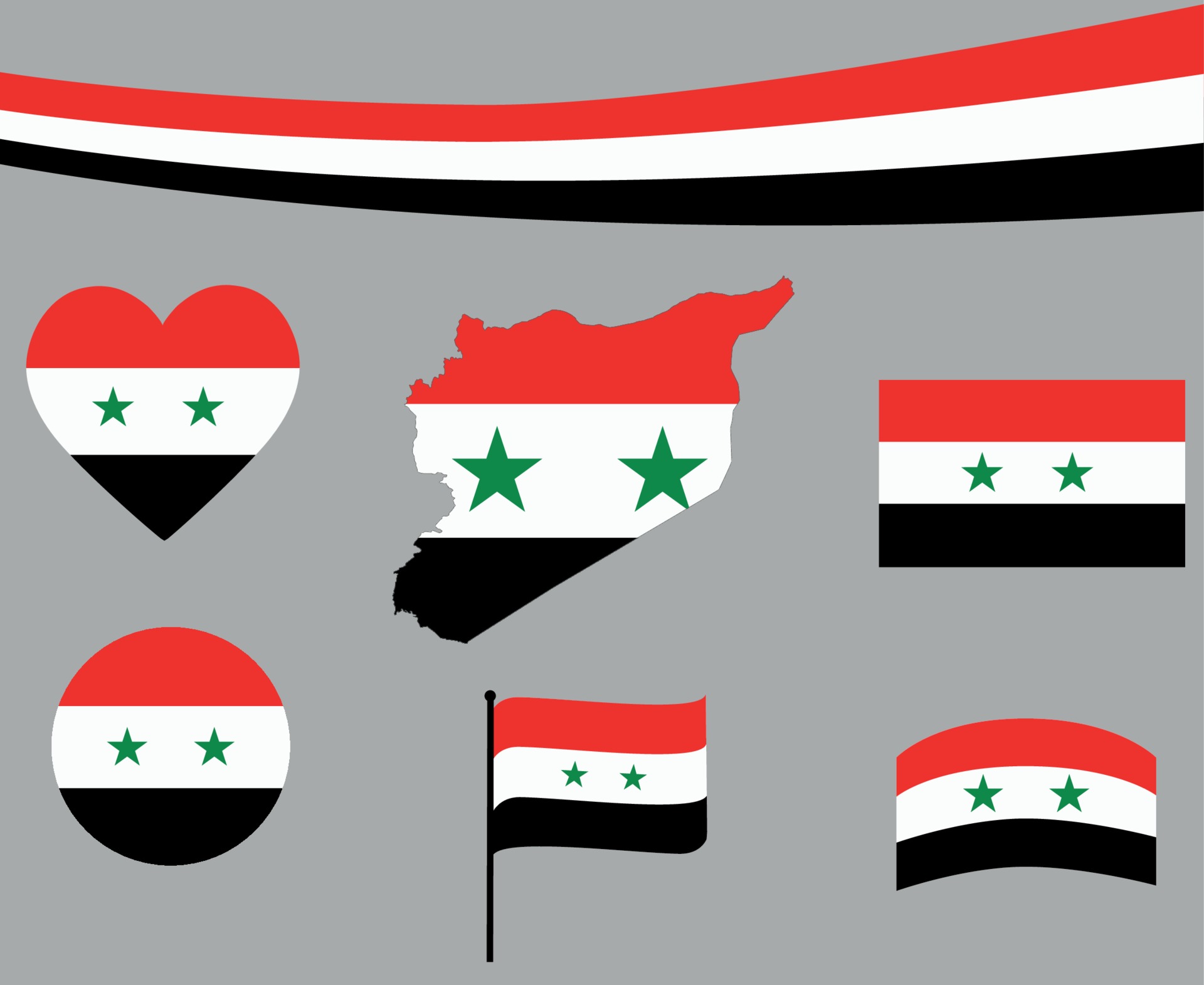 Syrien Flagge Karte Band und Herz Symbole Vektor abstrakt and 3083484  Vektor Kunst bei Vecteezy