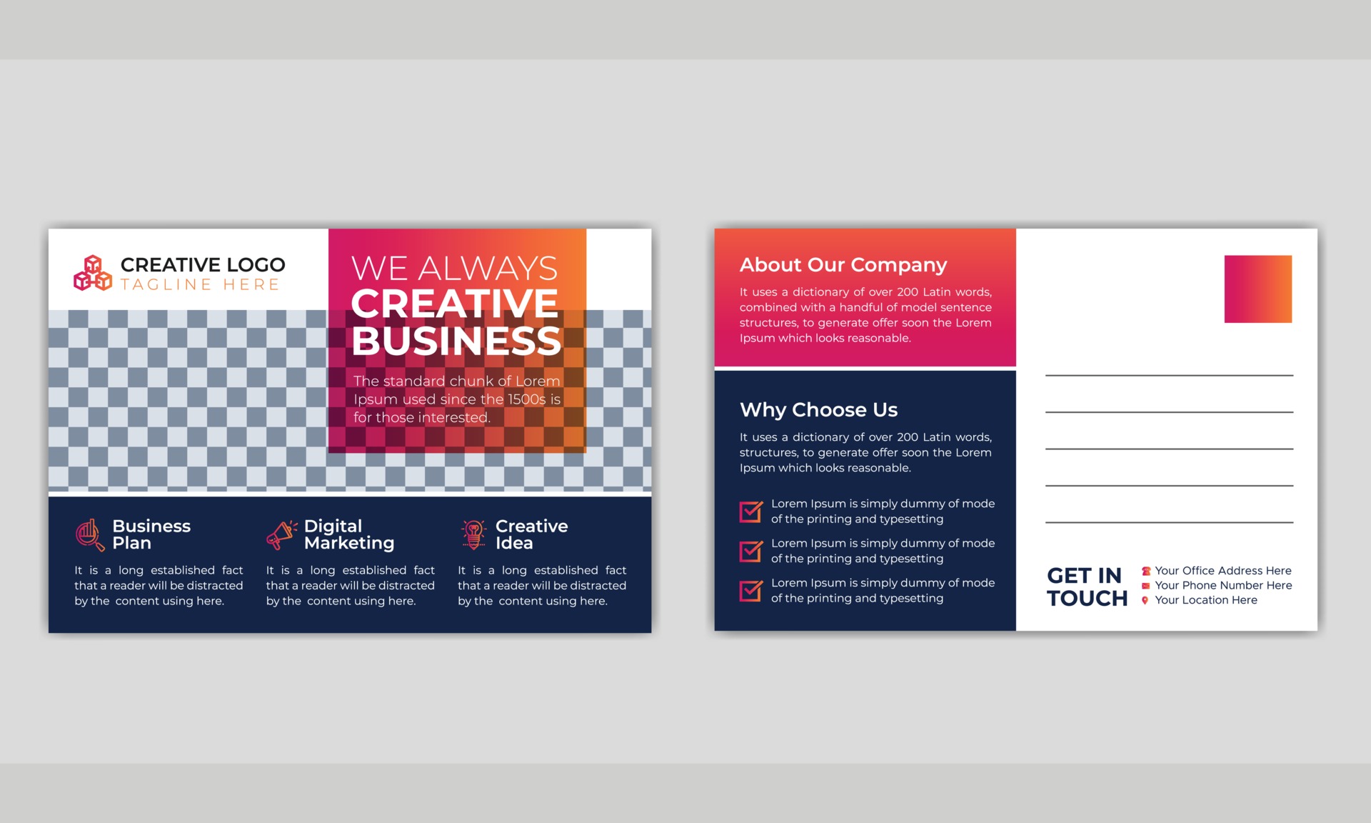 professionelle Corporate Business Postkarte oder eddm Throughout Eddm Postcard Template