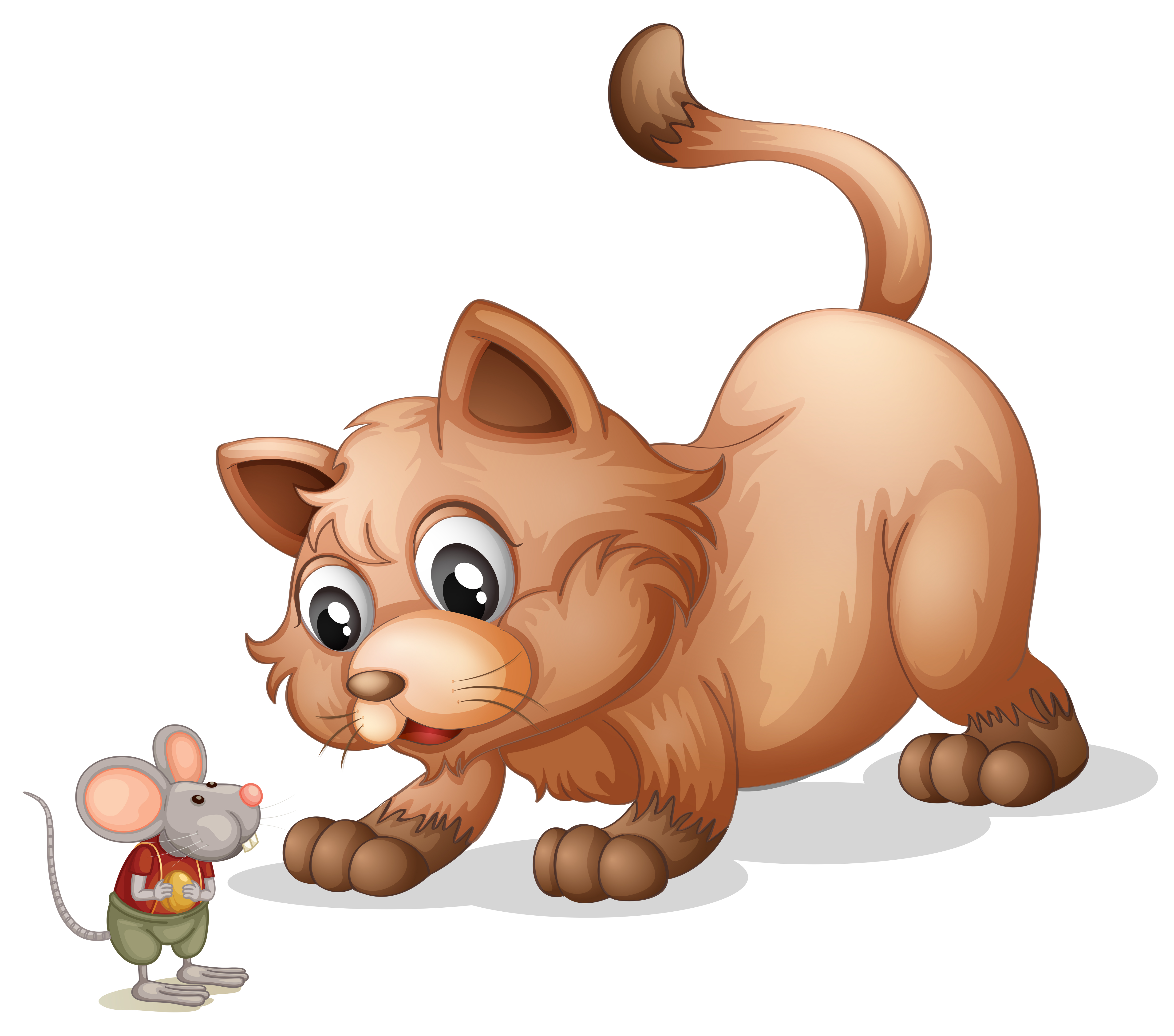 Brown Katze Die Kleine Maus Betrachtet Download Kostenlos Vector Clipart Graphics Vektorgrafiken Und Design Vorlagen