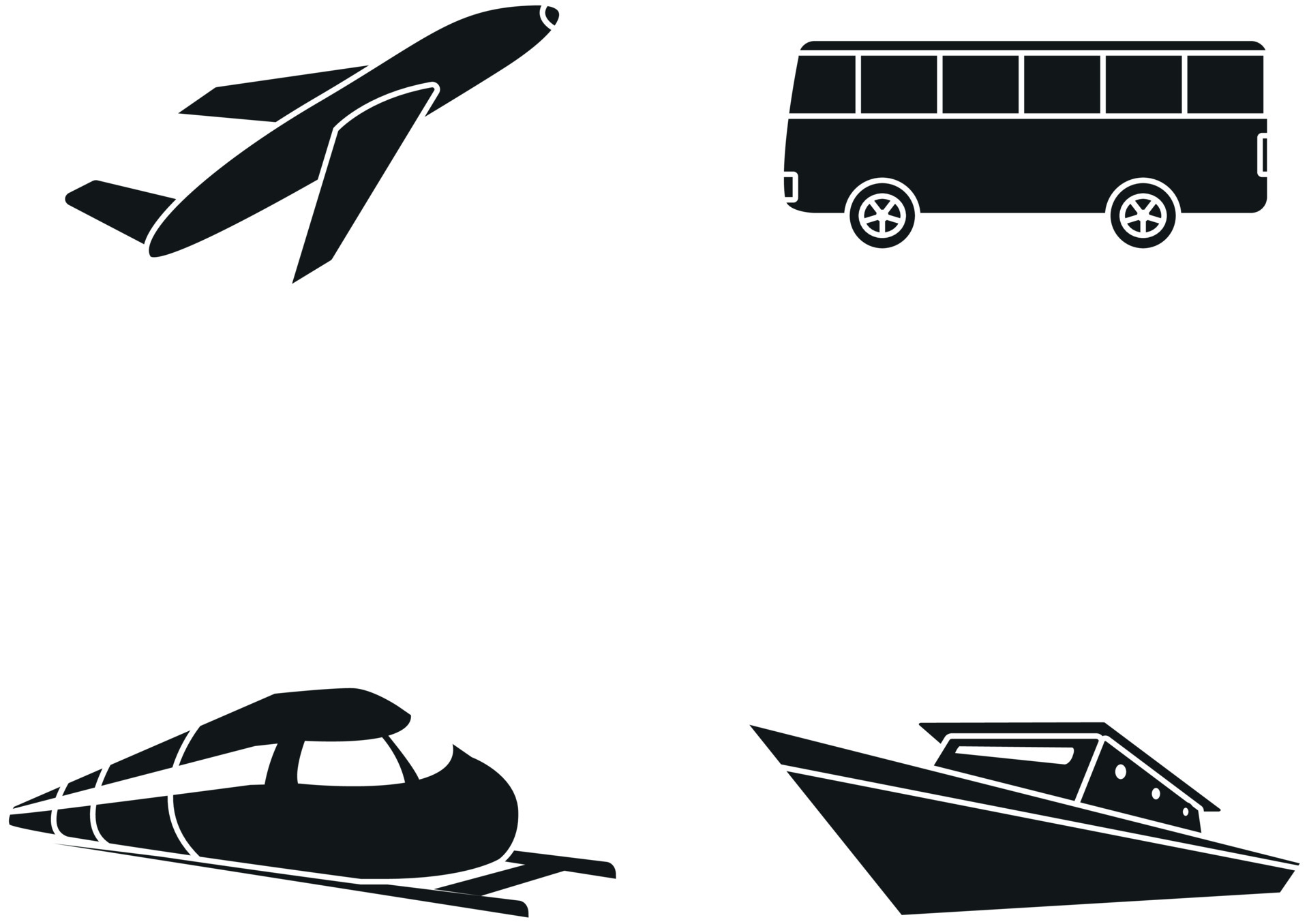 Transport Symbol Bilder Vektor Flugzeug, Bus, Zug, Schiff 4246033 Vektor  Kunst bei Vecteezy
