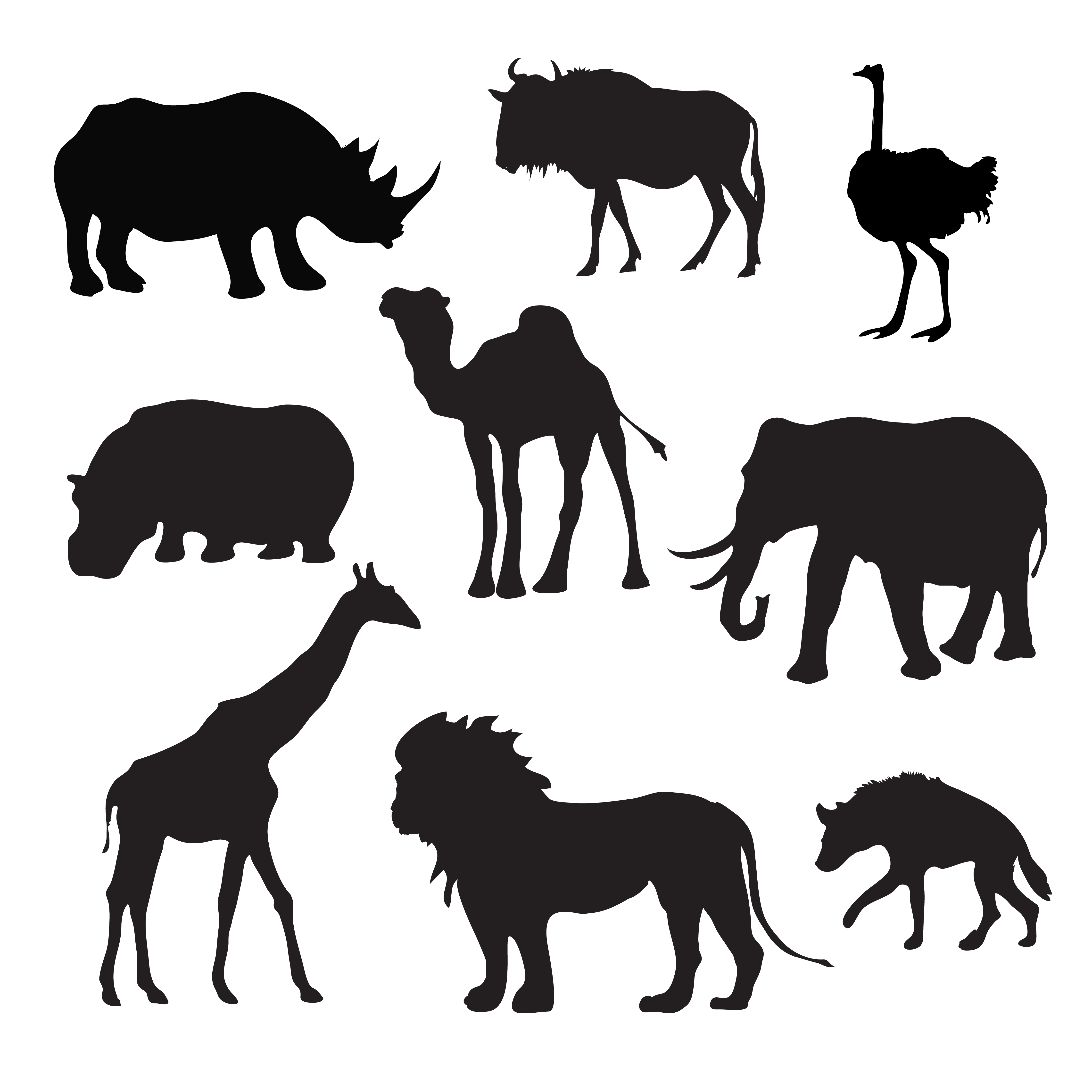 Wilde Afrikanische Tiere Schwarz Download Kostenlos Vector Clipart Graphics Vektorgrafiken Und Design Vorlagen