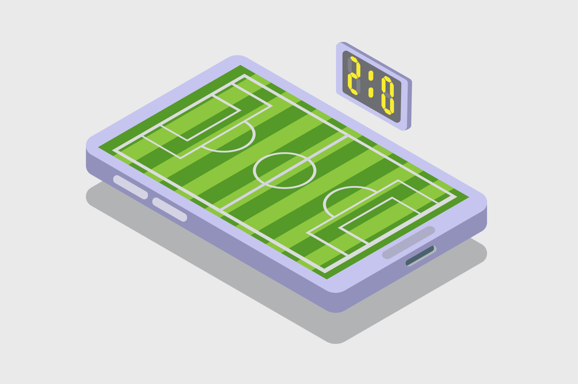 Smartphone-Fußballspiel isometrisch, Live-Score, Fußballillustration, Symbol, Symbolvektor 4595254 Vektor Kunst bei Vecteezy