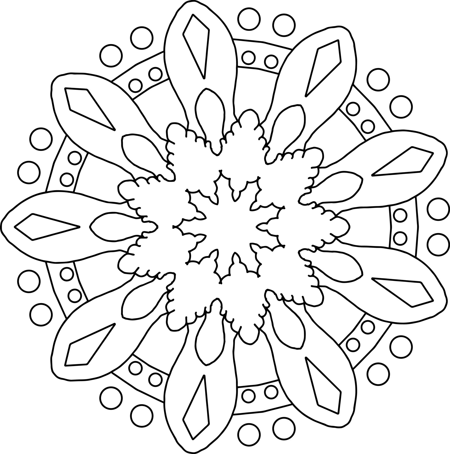 Mandala Design För Färgläggning Svart Och Vitt Vektor Illustration