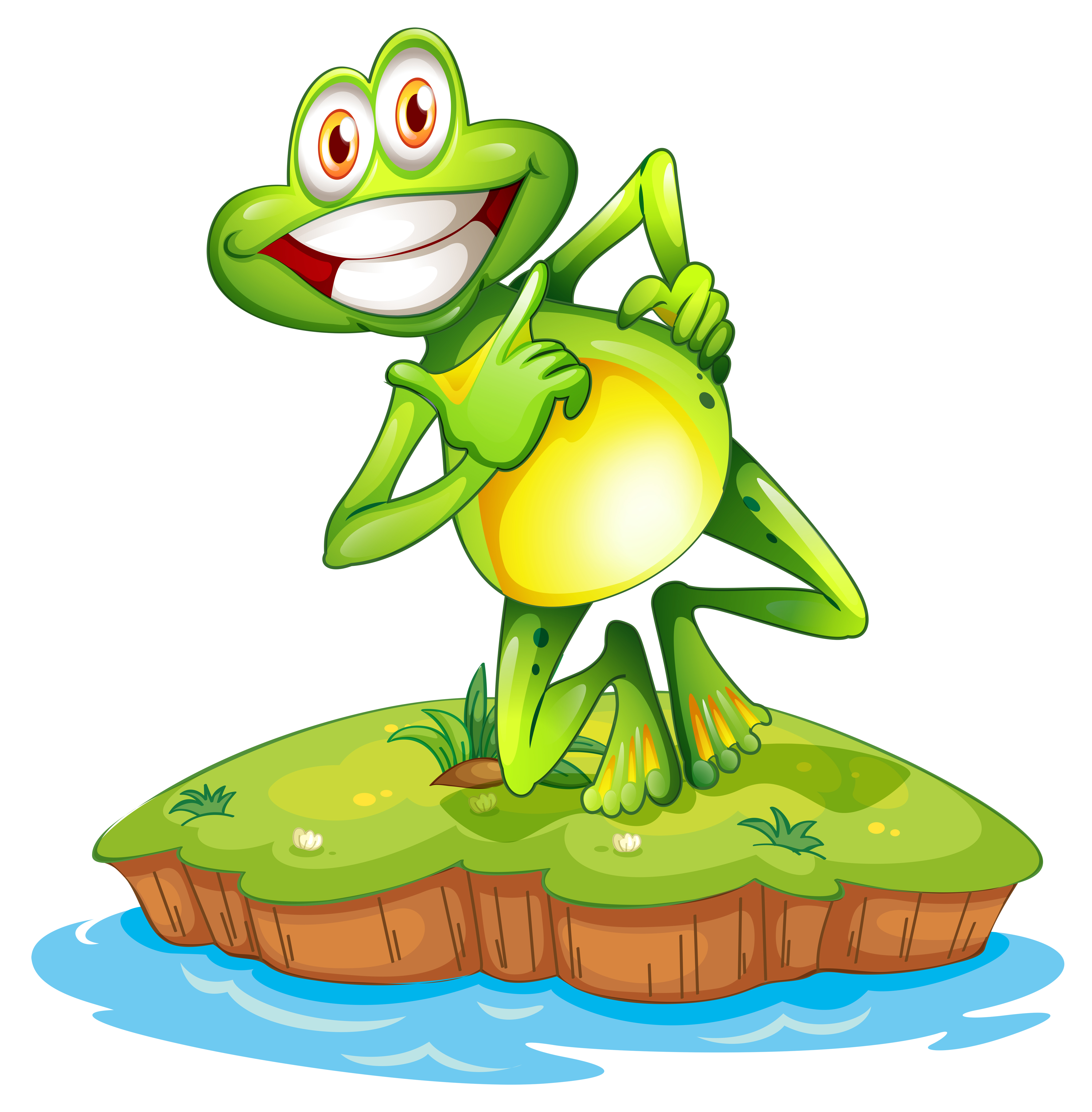 Eine Insel Mit Einem Lachelnden Frosch Download Kostenlos Vector Clipart Graphics Vektorgrafiken Und Design Vorlagen