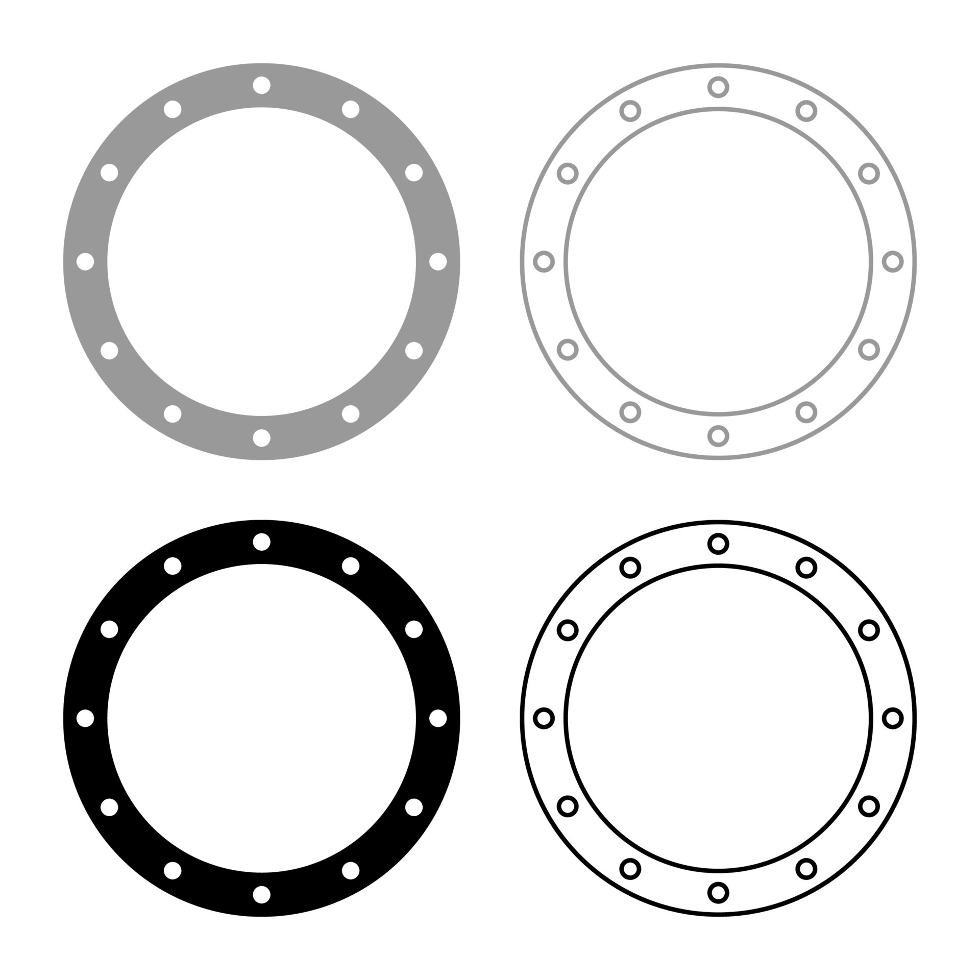 Gummidichtung mit Löchern Tüllendichtung Leckage O-Ring Reten Set Symbol  grau schwarz Farbe Vektor Illustration Flat Style Image 5913681 Vektor  Kunst bei Vecteezy