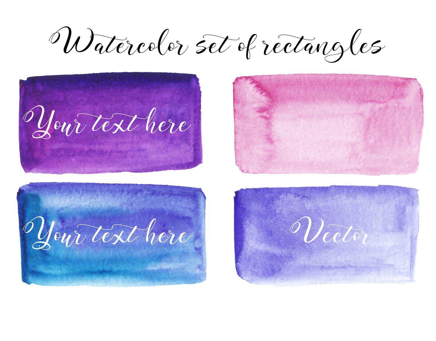 Satz Von Aquarell Fleck Flecken Auf Einem Weissen Hintergrund Aquarell Textur Mit Pinselstrichen Rechteck Ort Lila Blau Pink Vektor Isoliert Download Kostenlos Vector Clipart Graphics Vektorgrafiken Und Design Vorlagen