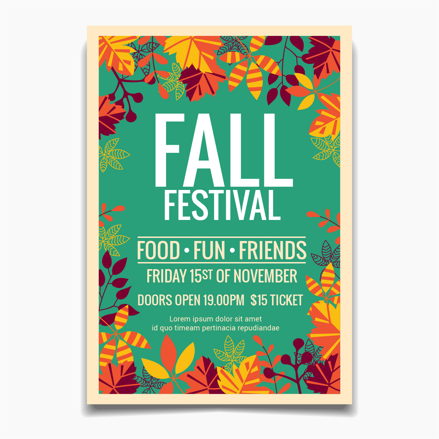 Fall Festival Flyer oder Poster Vorlage 23 Vektor Kunst bei Intended For Fall Festival Flyer Templates Free