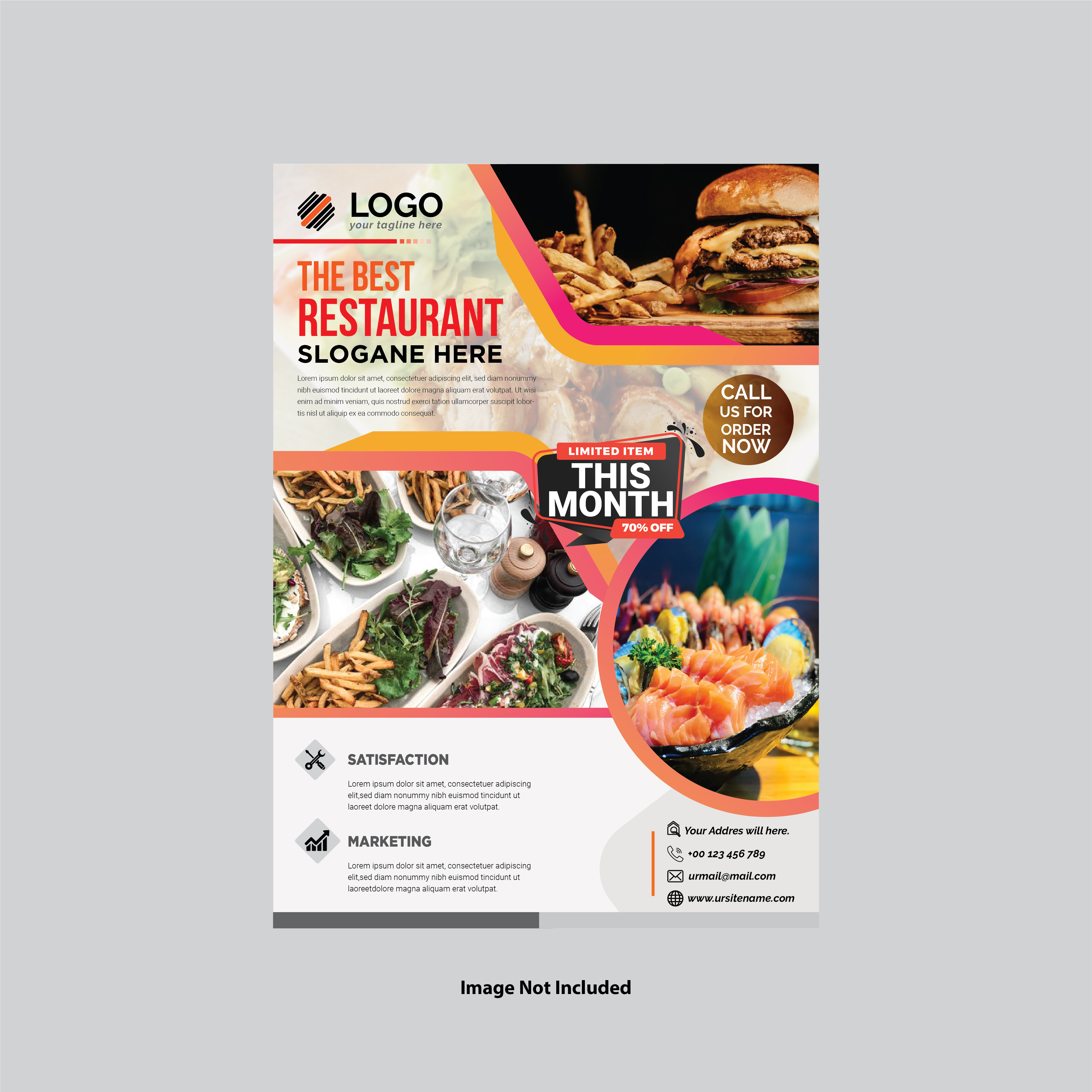 Modernes Restaurant Flyer Design Download Kostenlos Vector Clipart Graphics Vektorgrafiken Und Design Vorlagen