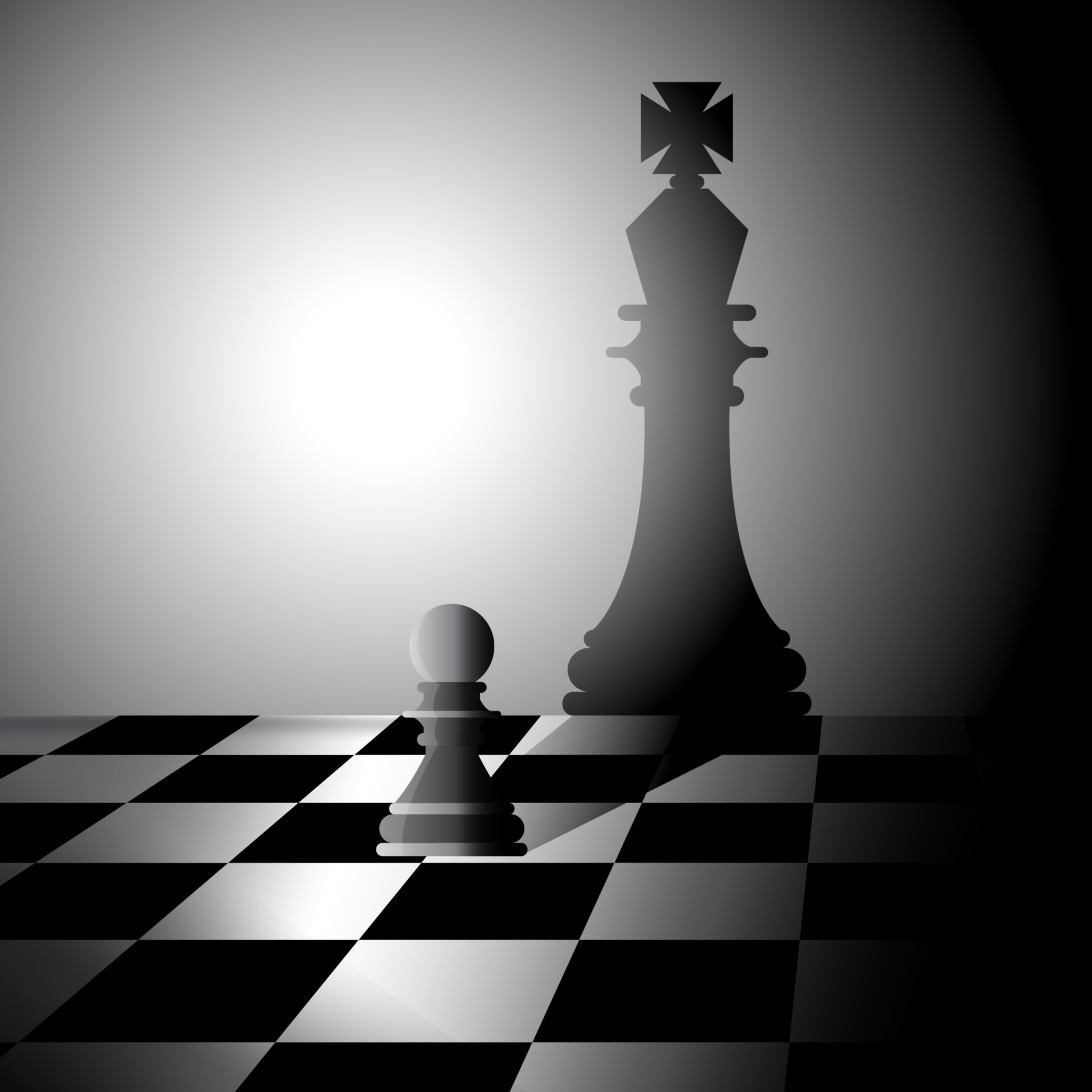 Schwarz Schach Stück Mit Einem Gestreckten Perspektive Allein