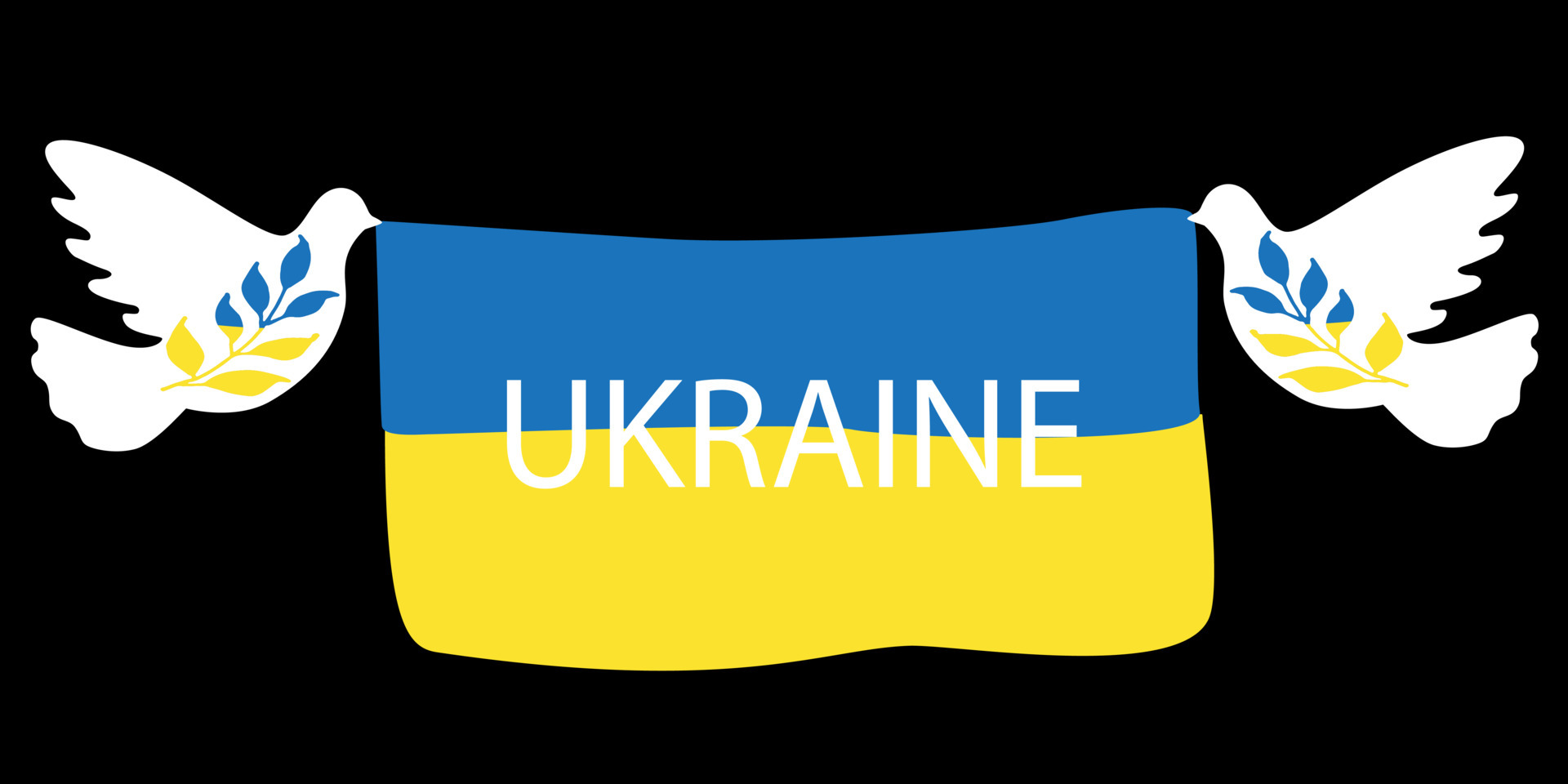 friedenstaube hält flagge der ukraine. Banner zur Unterstützung des  ukrainischen Volkes. nationales Symbol der Freiheit. Vektor-Illustration.  6792865 Vektor Kunst bei Vecteezy