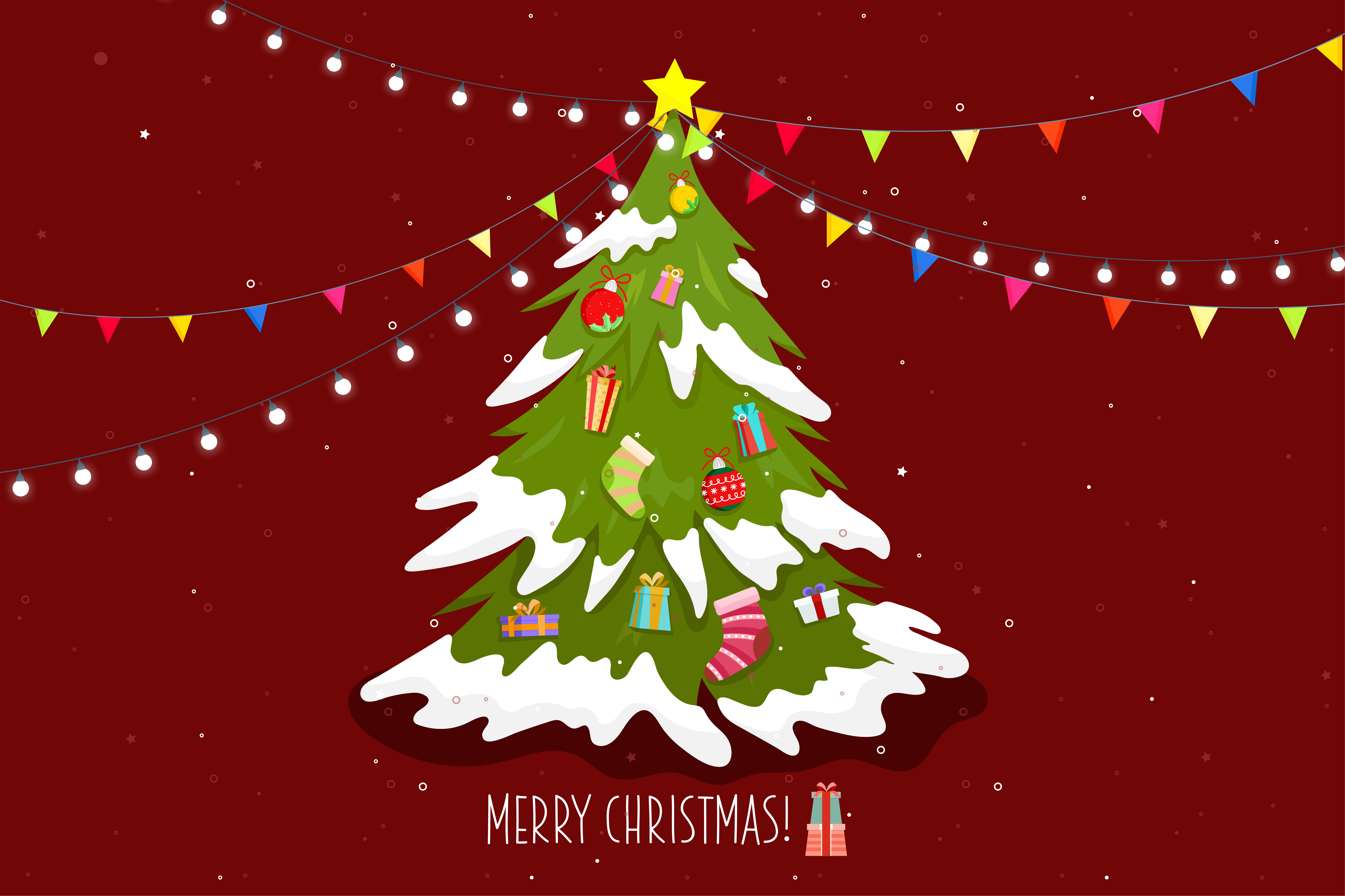 Frohe Weihnachten Des Plakats Mit Baum Und Geschenkbox Download Kostenlos Vector Clipart Graphics Vektorgrafiken Und Design Vorlagen