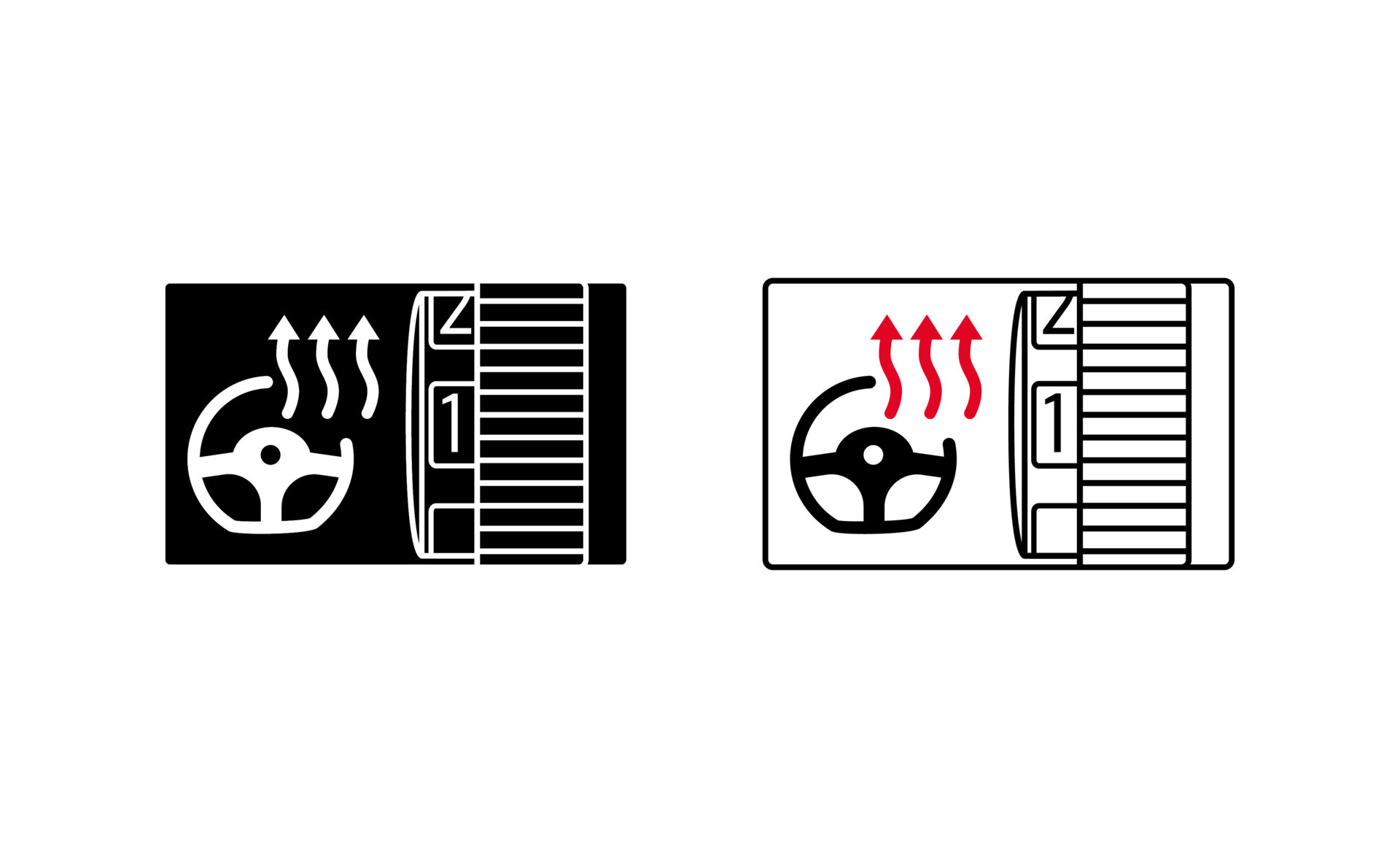 Auto-Lenkrad-Heizung-Schild-Symbol. Symbol für modernes Lenksystem