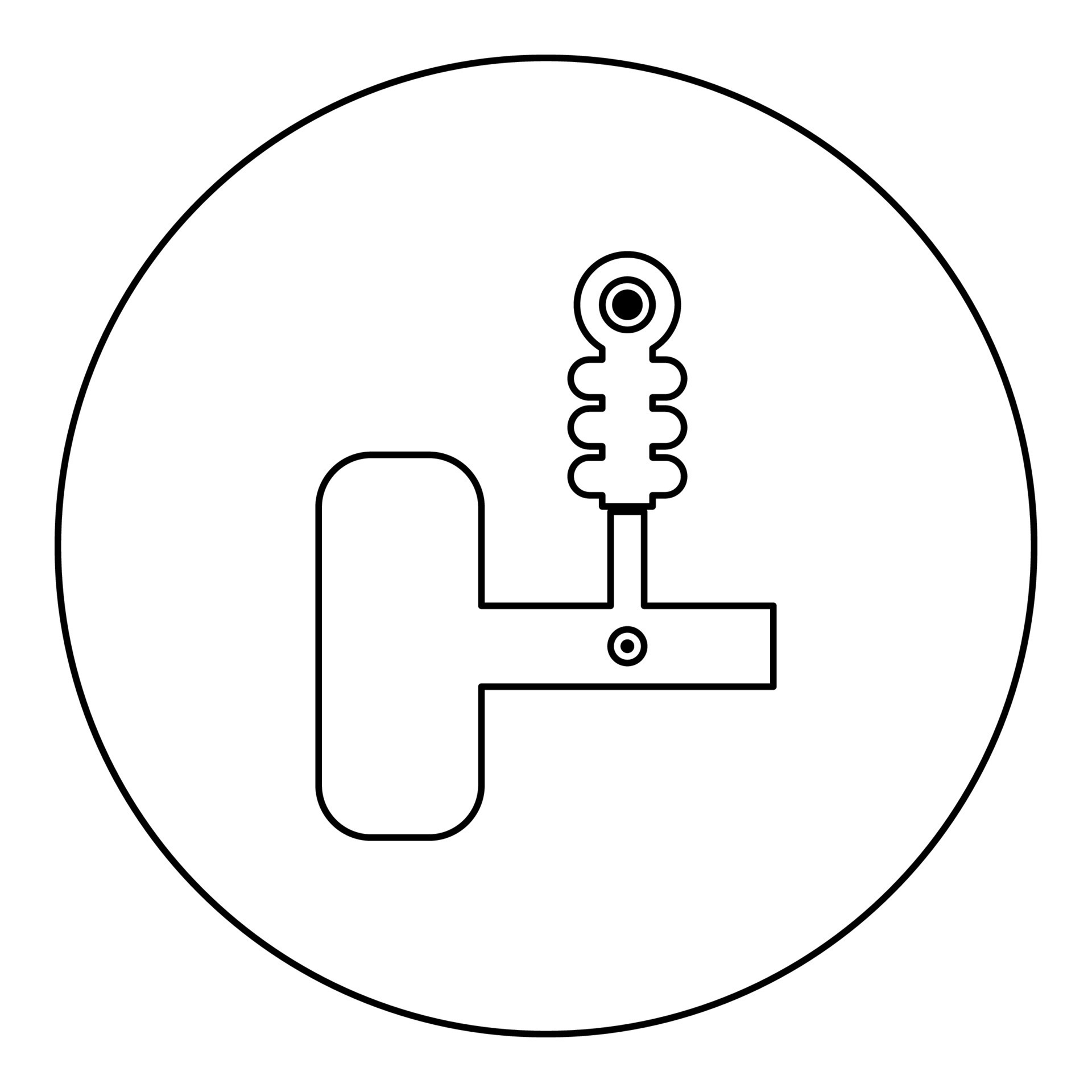 Automobilfederung Stoßdämpfer Luftfeder Auto Autoteil Symbol im Kreis rund  schwarz Farbe Vektor Illustration Bild Umriss Konturlinie dünnen Stil  7763297 Vektor Kunst bei Vecteezy