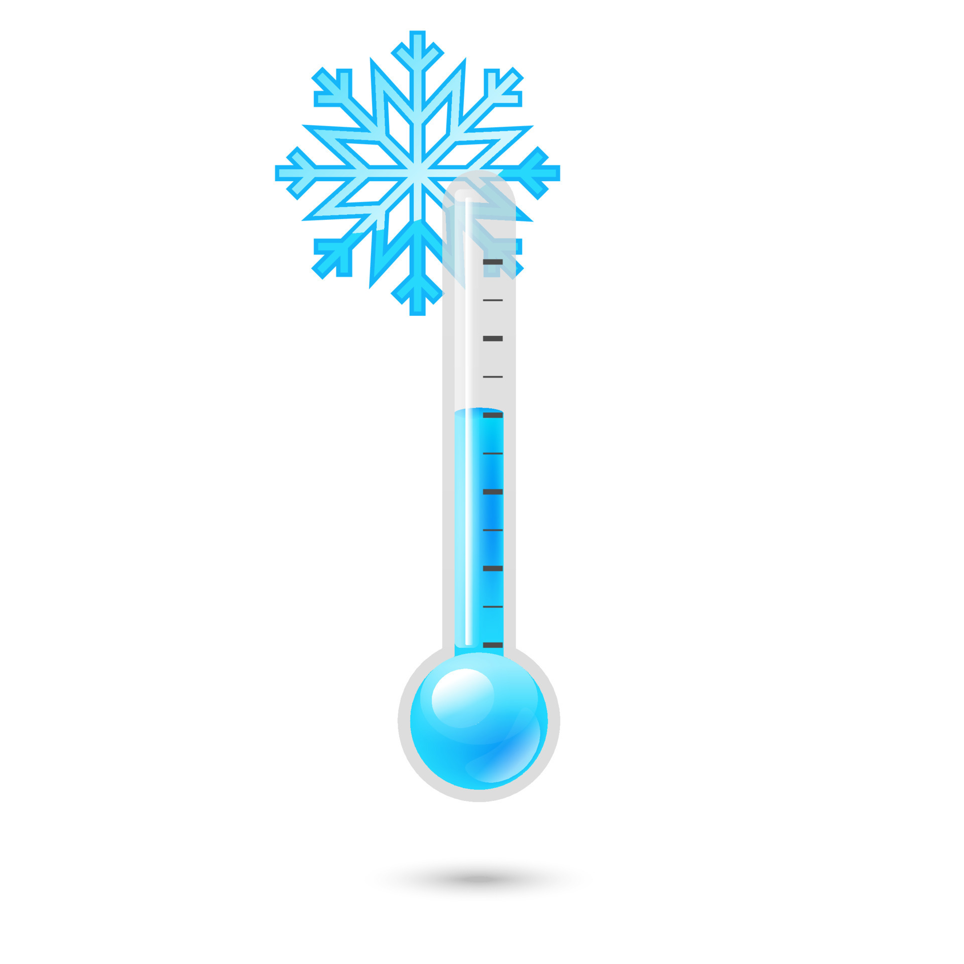 Temperatur-Wetterthermometer mit Celsius- und Fahrenheit-Skalen.  realistisches 3d-wetterthermometer-symbol. Schneeflocke. kaltes Thermometer.  isoliertes Symbol für Thermostat-Meteorologie-Vektor 8370896 Vektor Kunst  bei Vecteezy