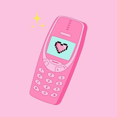 Vintage smartphone. 2000s y2k aesthetic. Pink Mobile phone. Vector 16097049  Vector Art at Vecteezy