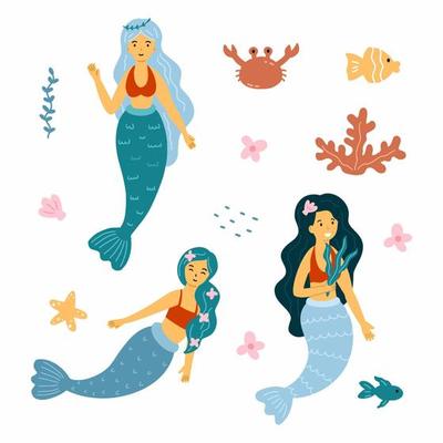 Mermaid Vektorgrafiken und Vektor-Icons zum kostenlosen Download